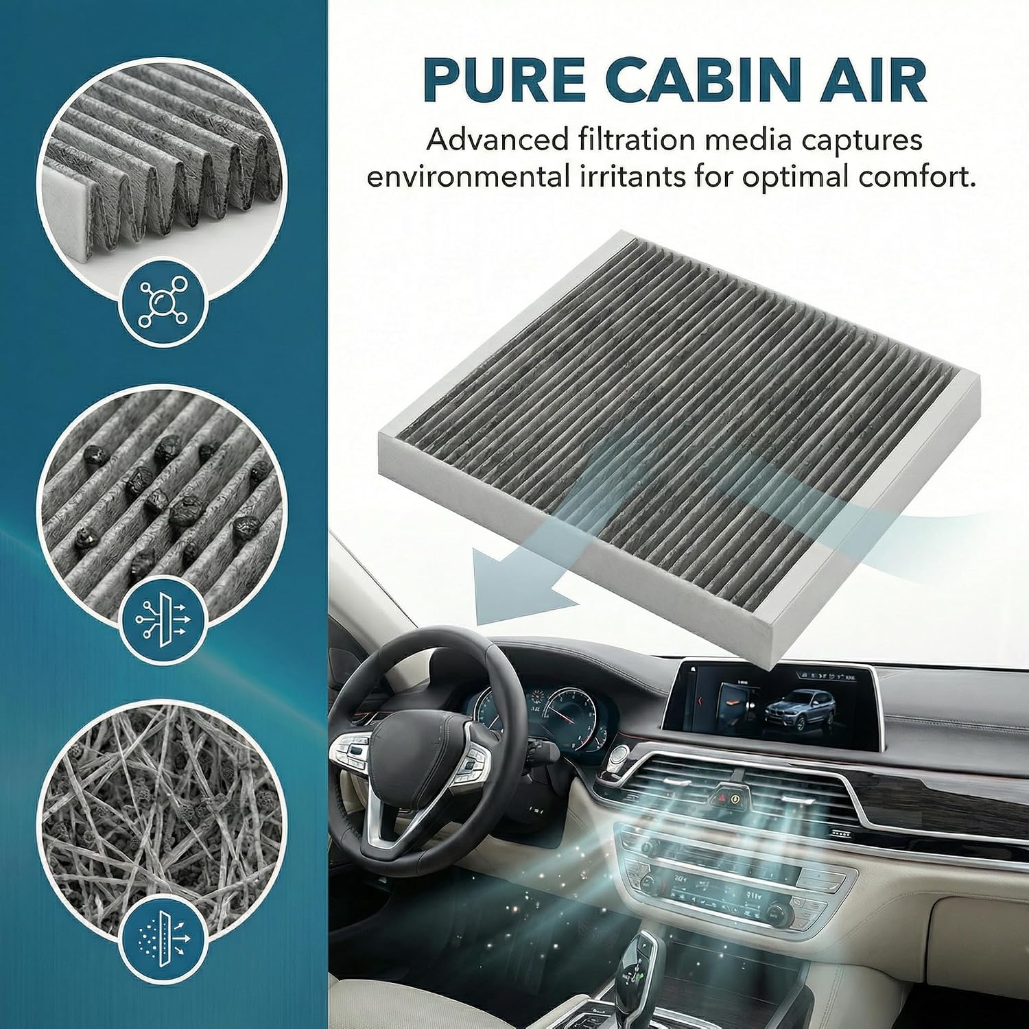 FILTRO DE AIRE DE CABINA Y MOTOR PARA FORD TAURUS 2009-2019 - 4