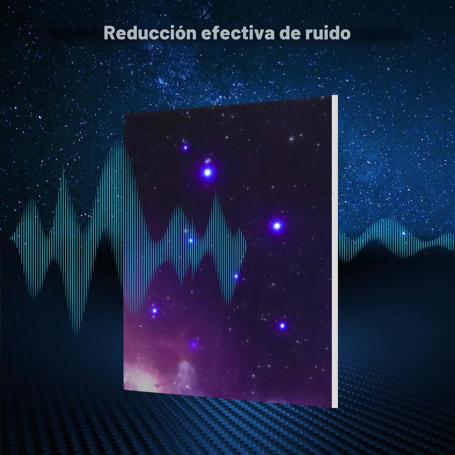 PANELES ACÚSTICOS BLUSUN CON ILUMINACIÓN DE FIBRA ÓPTICA 48' X 32' JUEGO DE 8 PIEZAS - 3