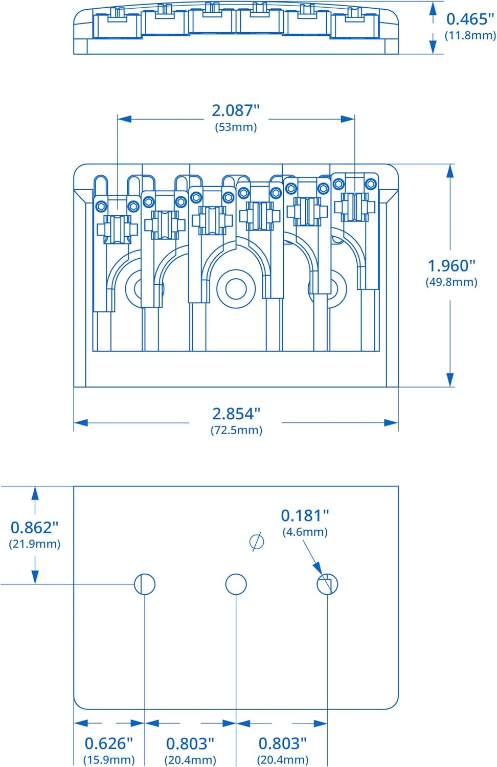 PUENTE SCHALLER NON-TREMOLO ROLLER BRIDGE CROMADO - 3
