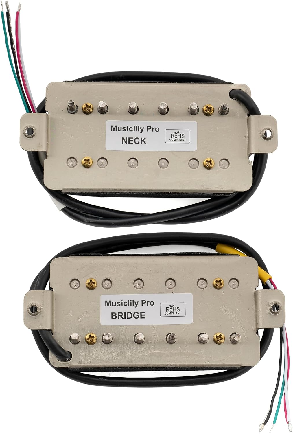 JUEGO DE PASTILLAS MUSICLILY PRO LP-OMHA ALNICO 5 HUMBUCKER PARA GUITARRA ELÉCTRICA BLANCO - 4