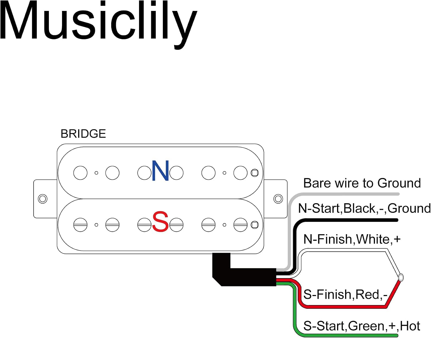 PASTILLA HUMBUCKER MUSICLILY PRO LP-OBLA ALNICO 5 DESCUBIERTA PUENTE NEGRO - 3