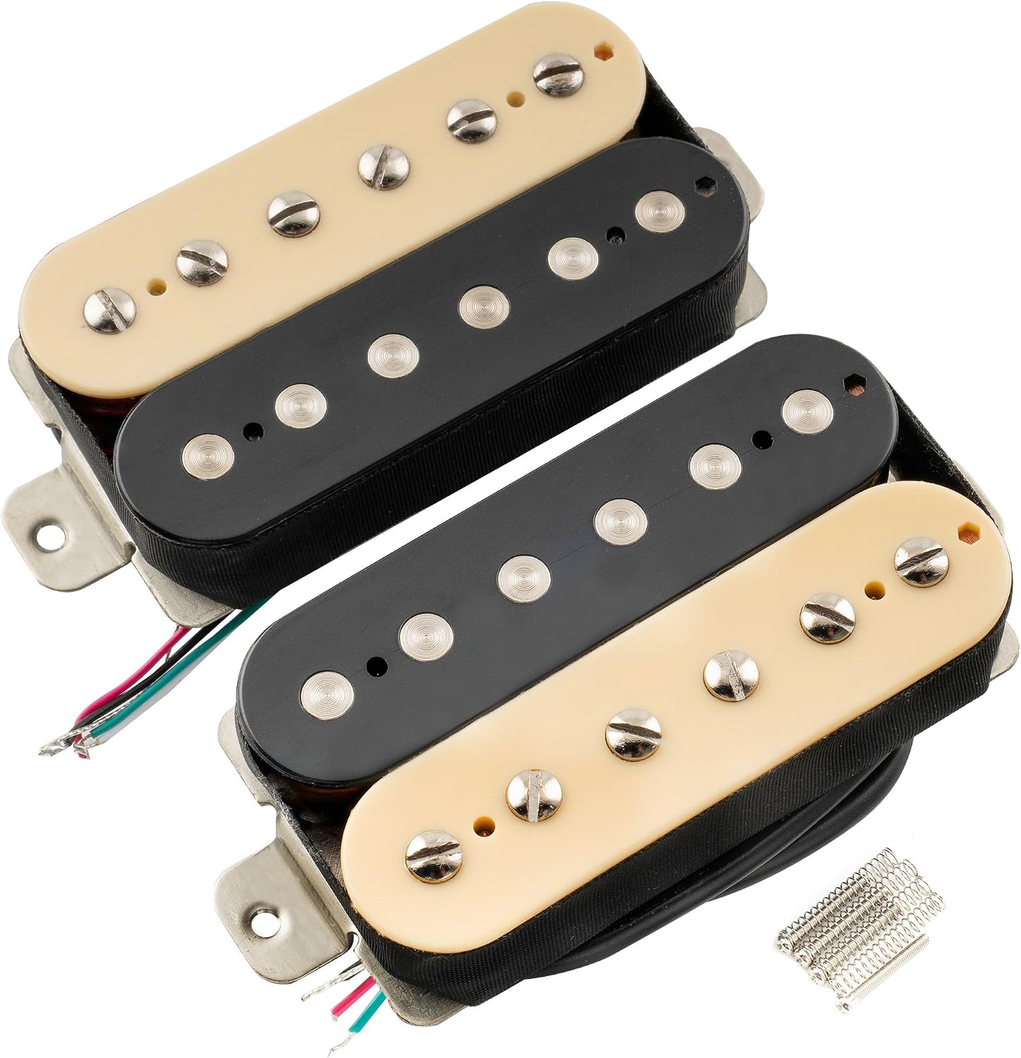 JUEGO DE PASTILLAS MUSICLILY PRO LP-OMHA ALNICO 5 HUMBUCKER CUELLO Y PUENTE ZEBRA - 1