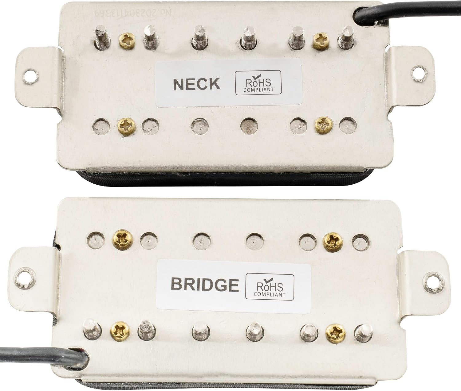 JUEGO DE PASTILLAS MUSICLILY PRO LP-OMHA ALNICO 5 HUMBUCKER CUELLO Y PUENTE ZEBRA - 4