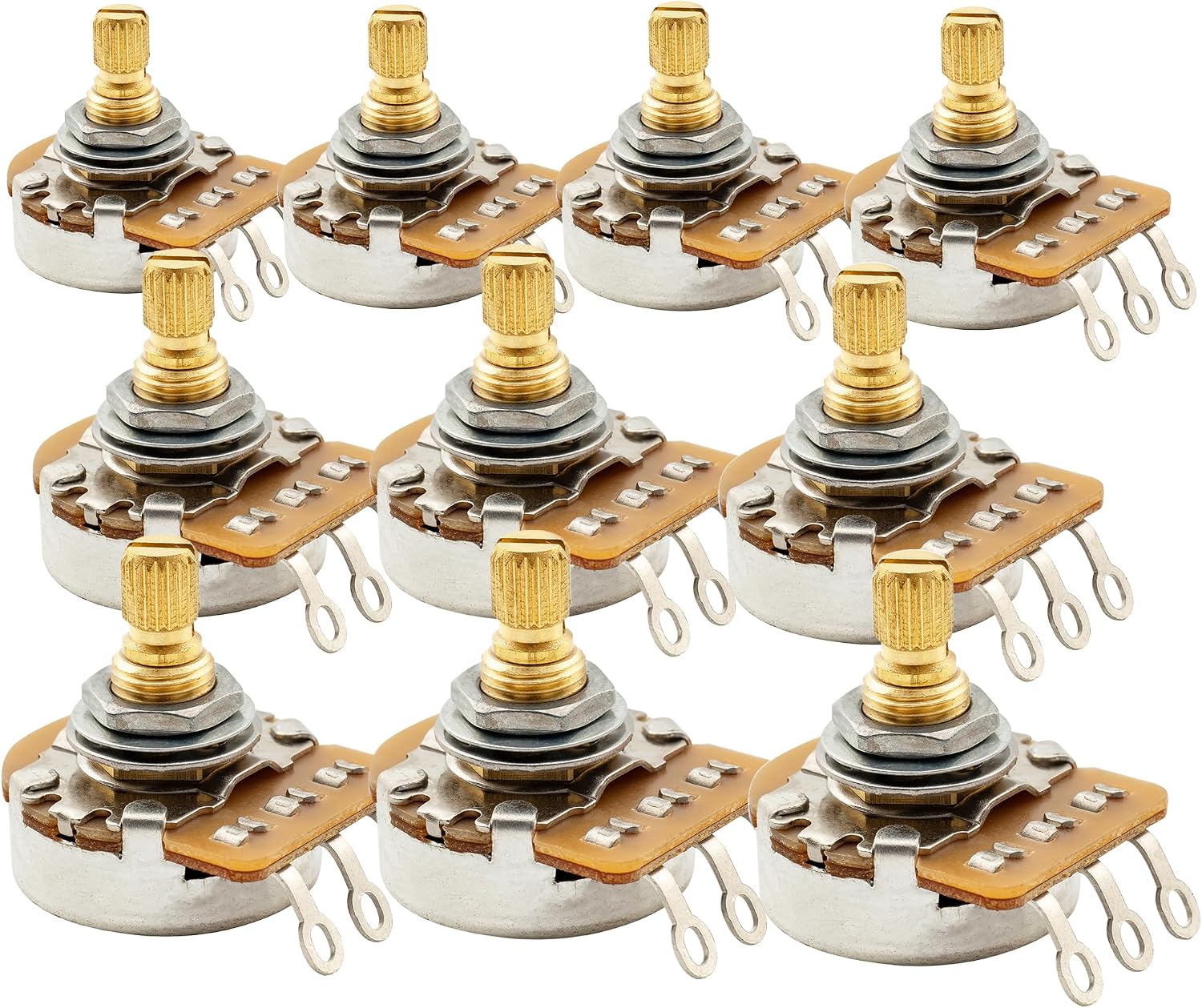 POTENCIÓMETRO MUSICLILY PRO HD B250K 250K 6.5MM EJE DIVIDIDO CORTO JUEGO DE 10 PIEZAS - 1