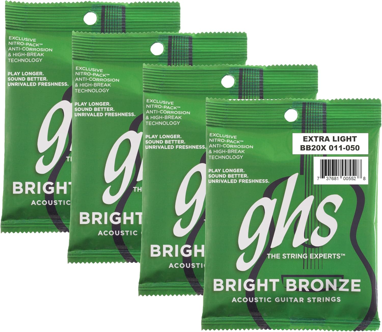 CUERDAS PARA GUITARRA ACÚSTICA GHS BRIGHT BRONZE 80/20 CALIBRE LIGERO 11-50 - 1