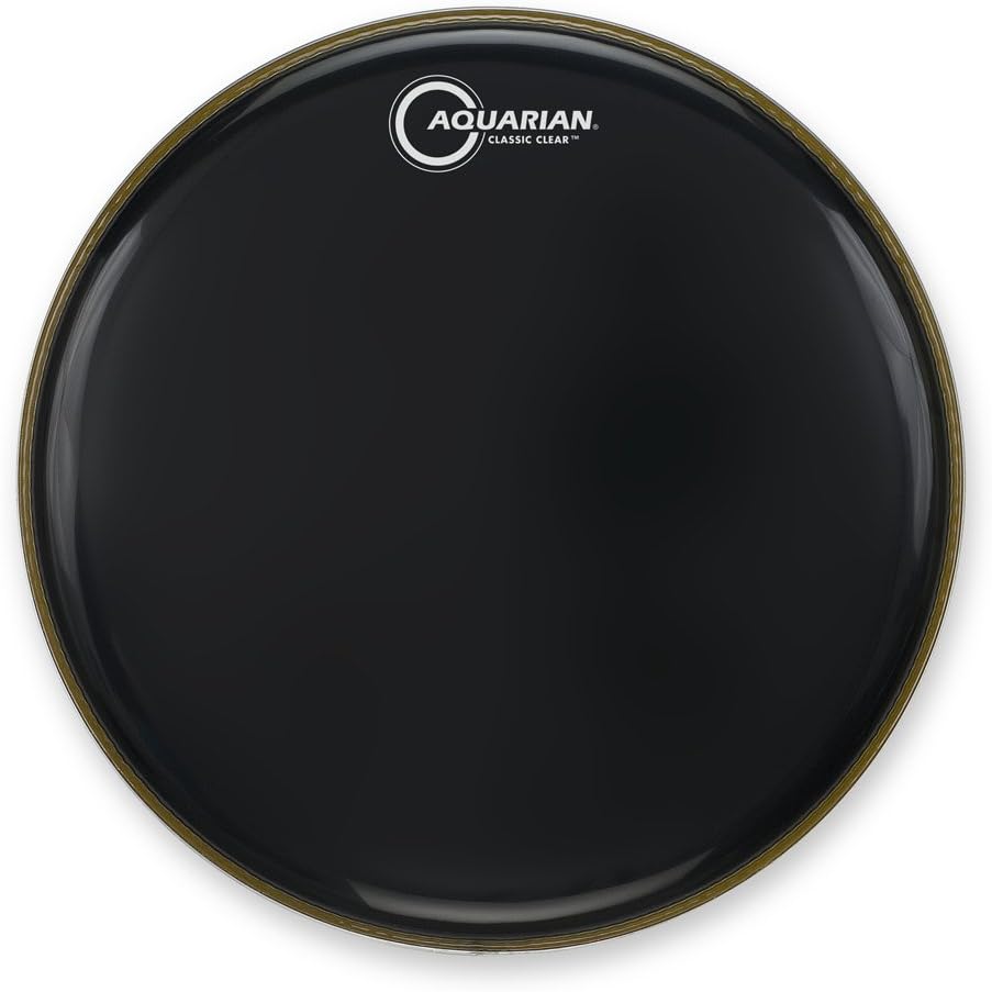 PARCHE DE BATERÍA AQUARIAN CLASSIC CLEAR 18 PULGADAS NEGRO BRILLANTE - 1