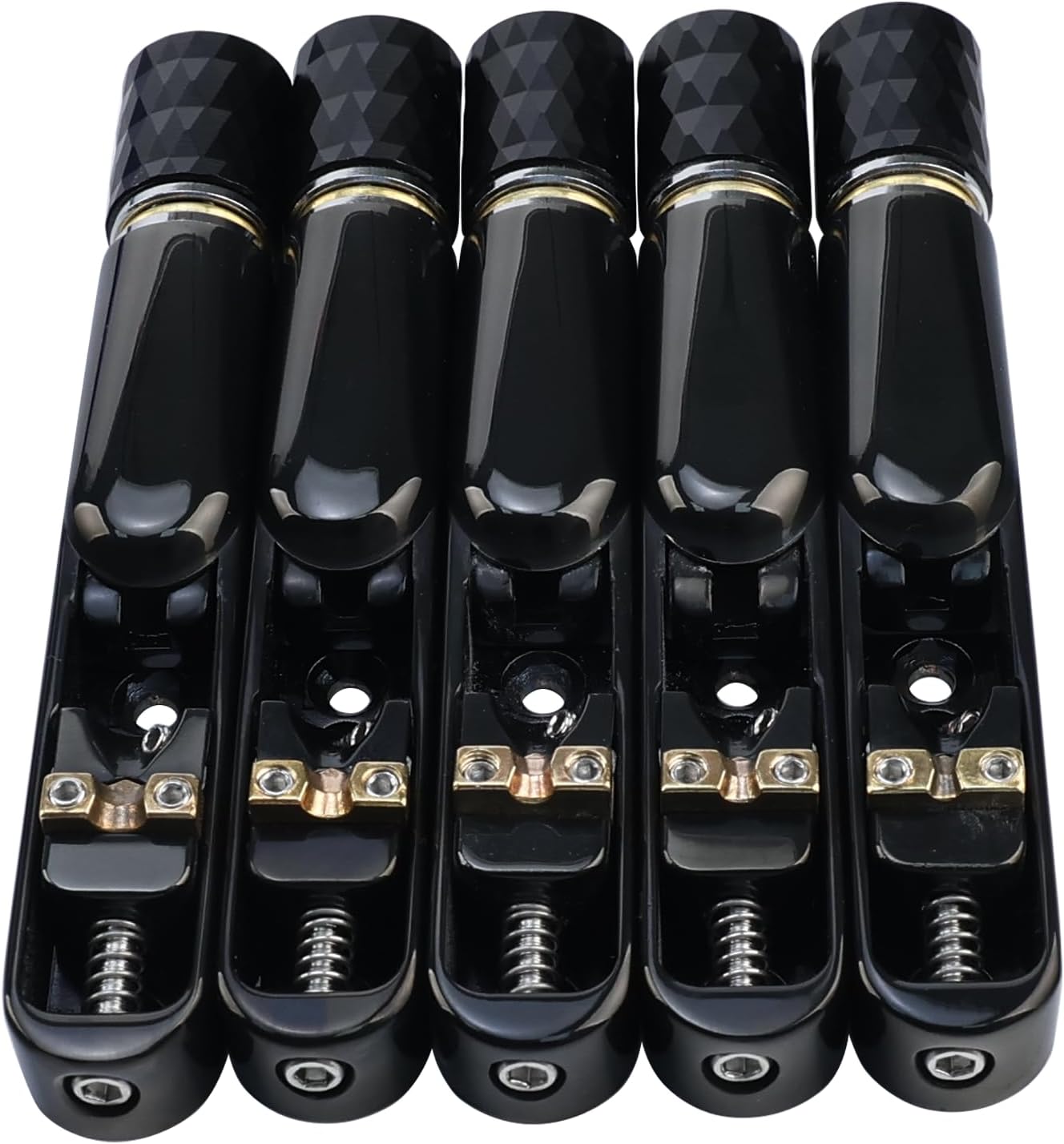 PACK DE 5 PUENTES INDIVIDUALES PARA BAJO ELÉCTRICO HEADLESS DE 5 CUERDAS OVSAL NEGRO CONDUCTOR - 3