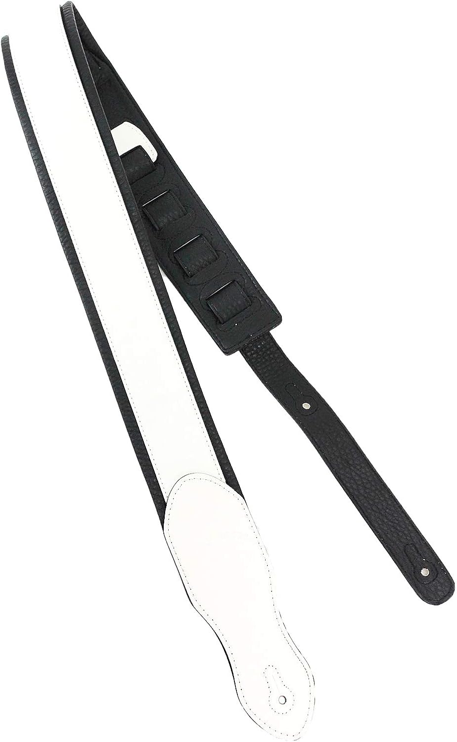 CORREA PARA GUITARRA WALKER Y WILLIAMS G-08 BLANCA ACOLCHADA CON RESPALDO DE CUERO - 2