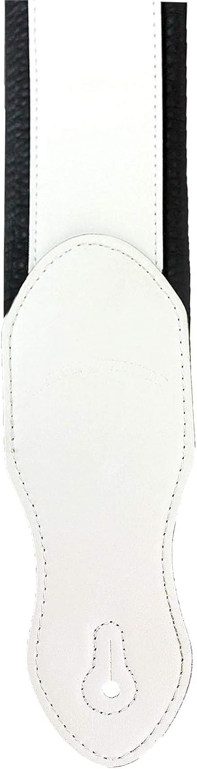 CORREA PARA GUITARRA WALKER Y WILLIAMS G-08 BLANCA ACOLCHADA CON RESPALDO DE CUERO - 4