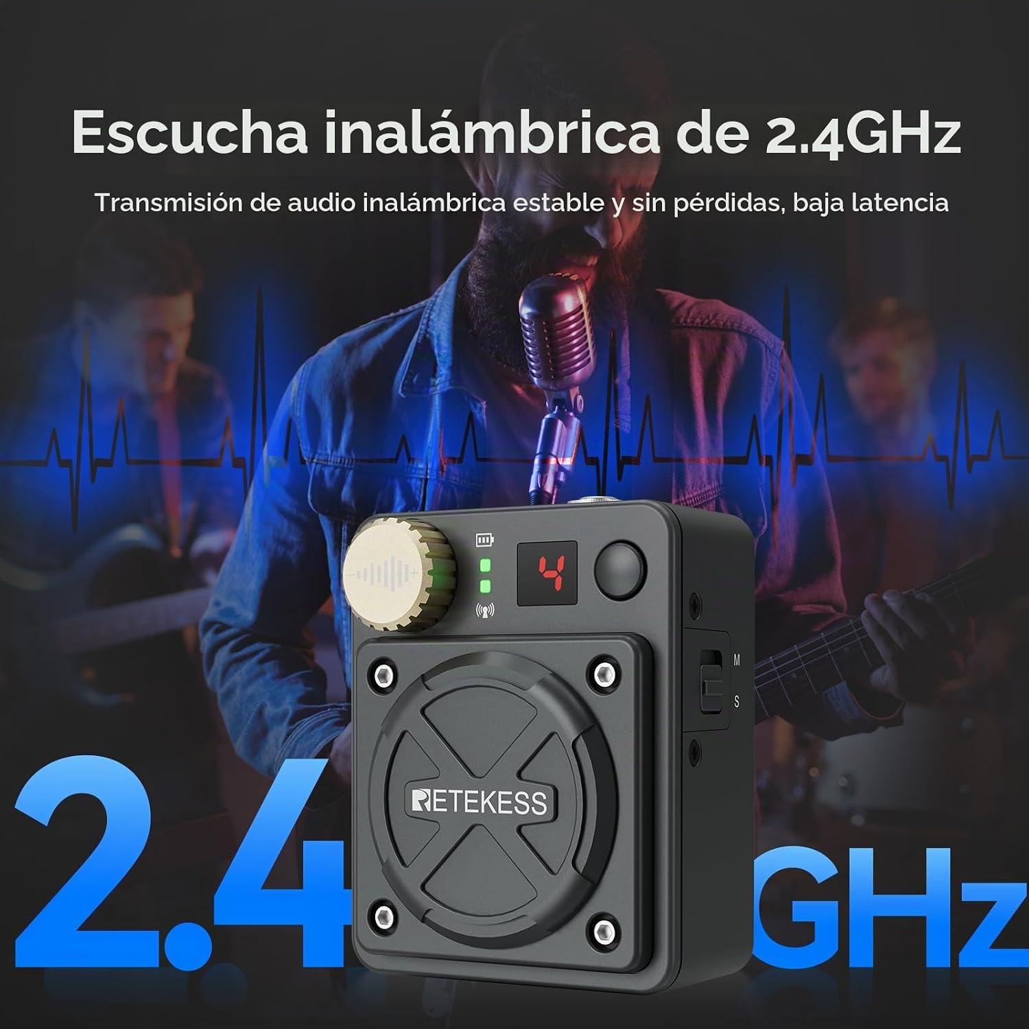 SISTEMA INALÁMBRICO DE MONITOREO IN-EAR RETEKESS TA101 RECEPTOR ESTÉREO - 2