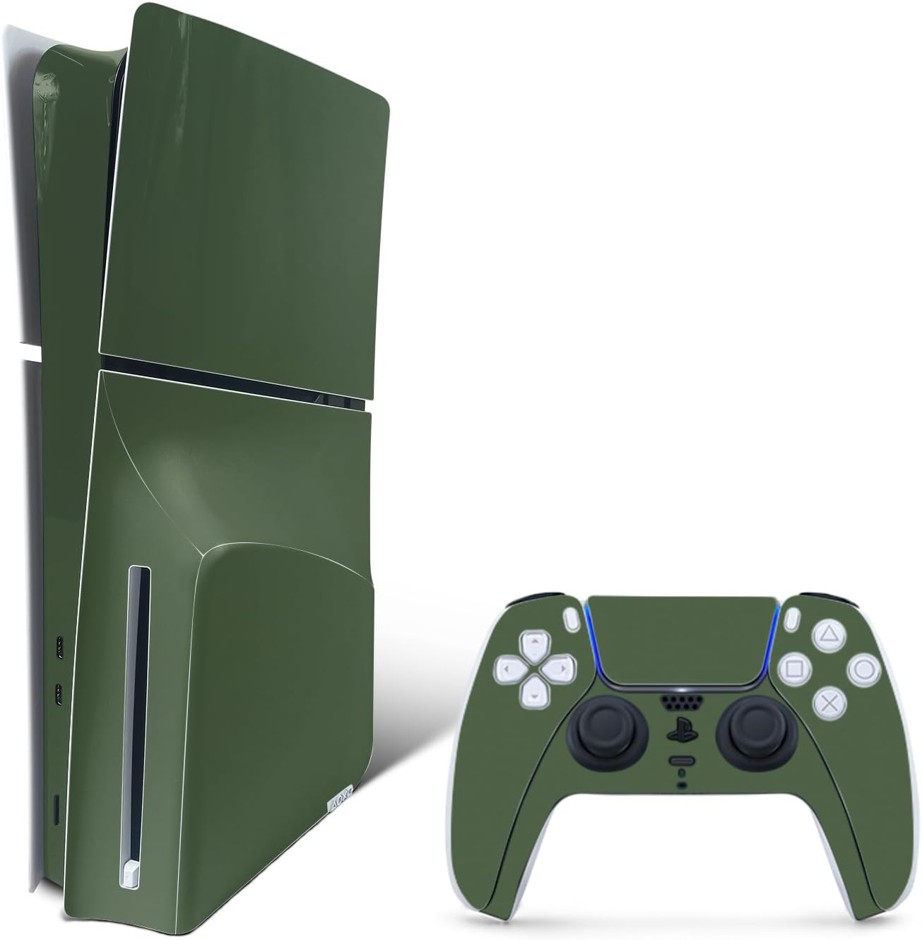 SKIN VINILO PARA PLAYSTATION 5 SLIM DISK EDITION ACEITUNA - 1