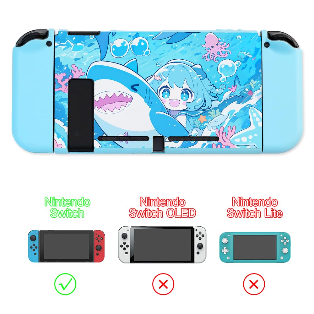 FUNDA DE TRANSPORTE PERFECTSIGHT PARA NINTENDO SWITCH 6.2 PULGADAS CON ACCESORIOS 10 EN 1 TIBURÓN AZUL - 3
