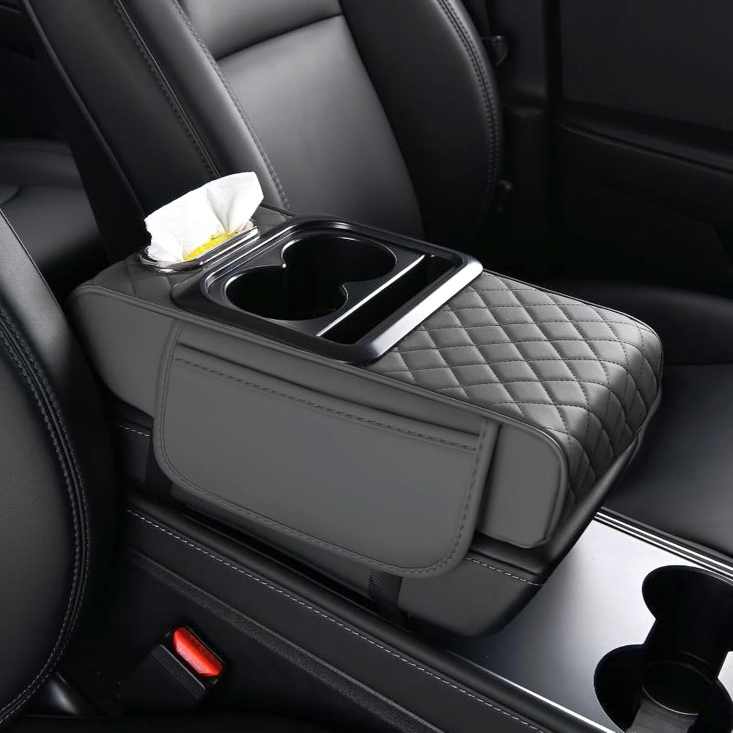 FUNDA PARA CONSOLA CENTRAL 5 EN 1 HYUNDAI SANTA FE GRIS - 1