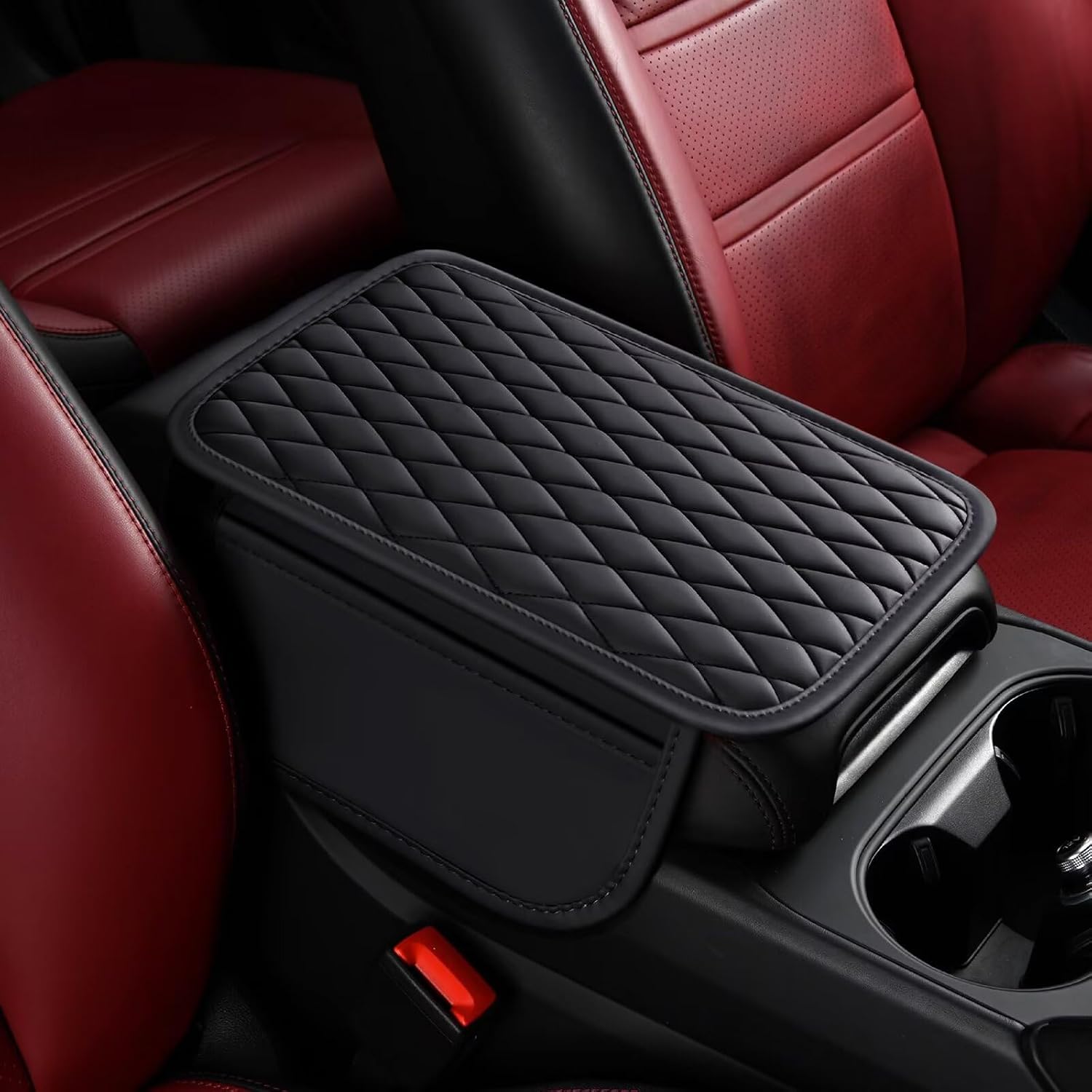 FUNDA PARA CONSOLA CENTRAL KIA SPORTAGE 01 NEGRO CON BOLSILLOS DE ALMACENAMIENTO - 1