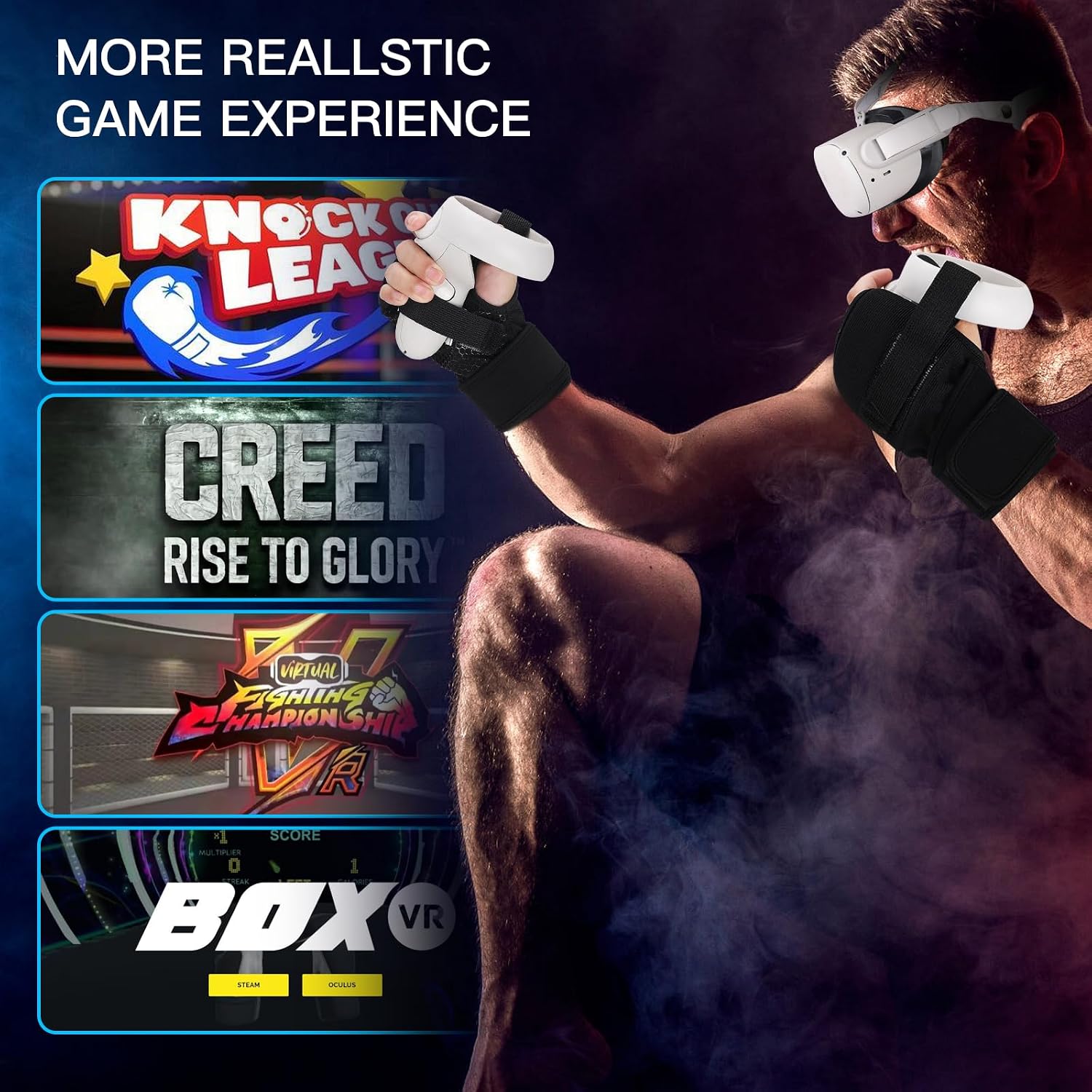 GUANTES DE BOXEO VR PARA QUEST 2 SUPERVR COMPATIBLE CON THRILL OF THE FIGHT - 5