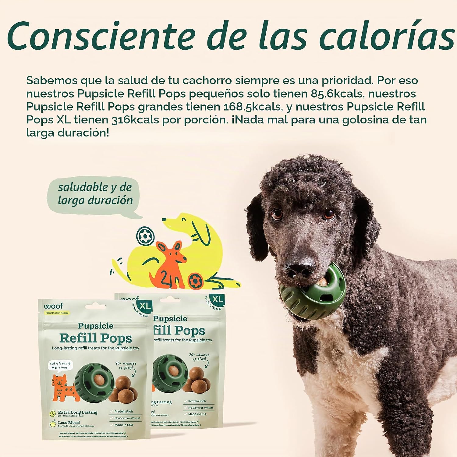 SNACK PARA PERROS WOOF PUPSICLE REFILL POPS POLLO XL 5 UNIDADES 2 PACK - 5