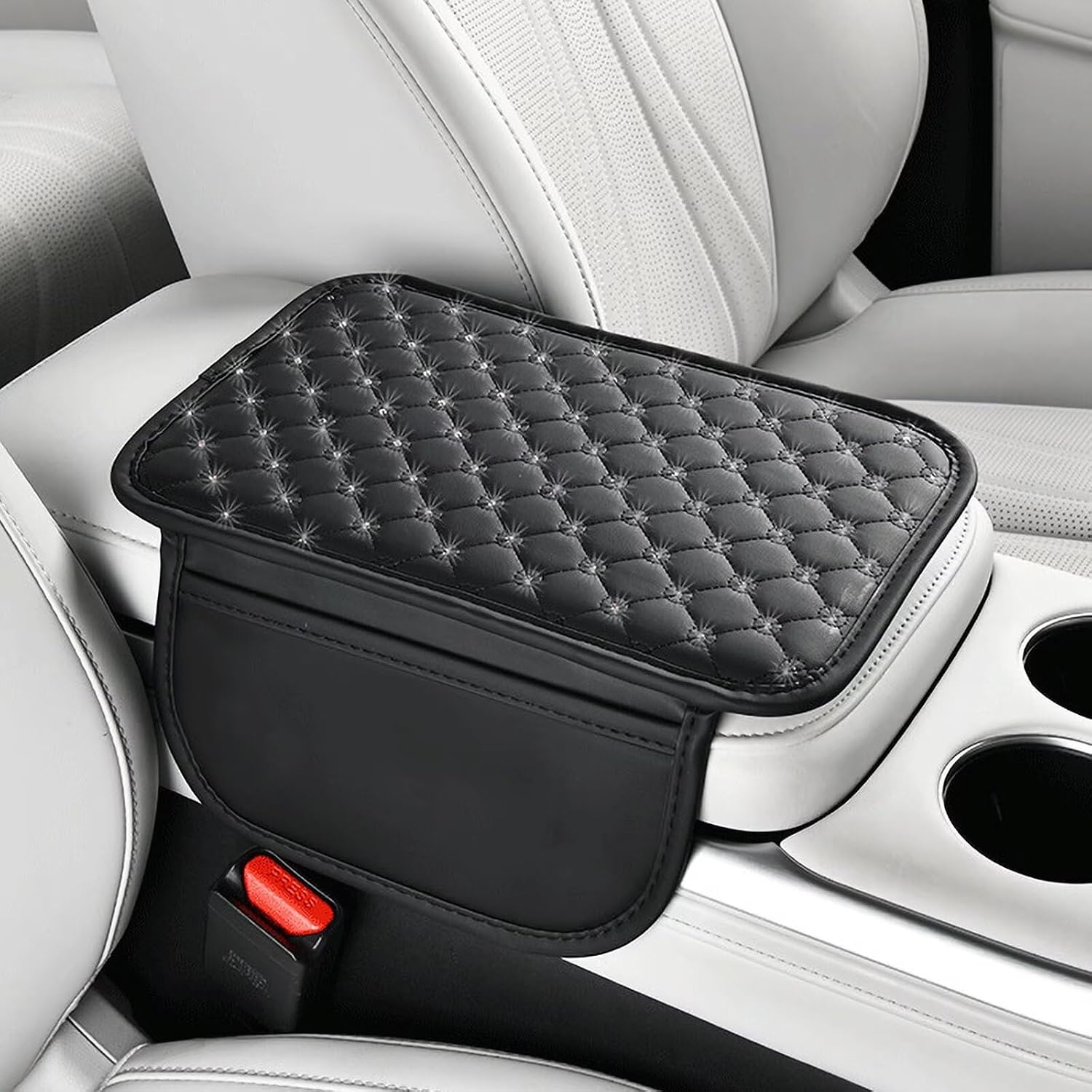 FUNDA PARA CONSOLA CENTRAL FORD BRONCO 03 NEGRO CON BOLSILLOS DE ALMACENAMIENTO - 1