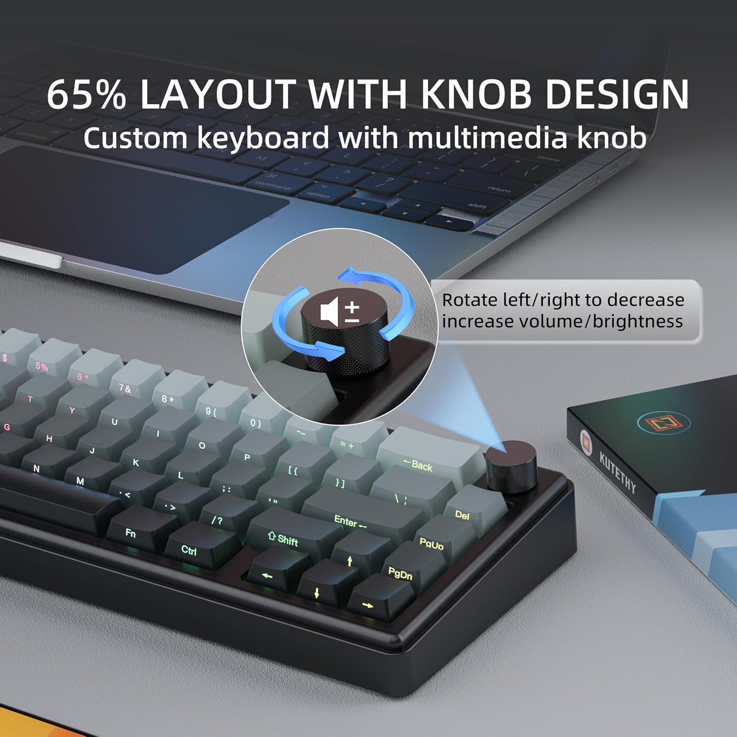TECLADO MECÁNICO INALÁMBRICO 65% ZHOUWANG ALUMINIO BLANCO CON CONEXIÓN BLUETOOTH - 4