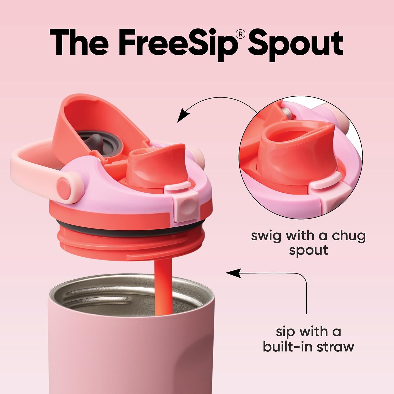 BOTELLA DE AGUA OWALA FREESIP SWAY ACERO INOXIDABLE 30 OZ ANGEL FOOD CAKE - 2