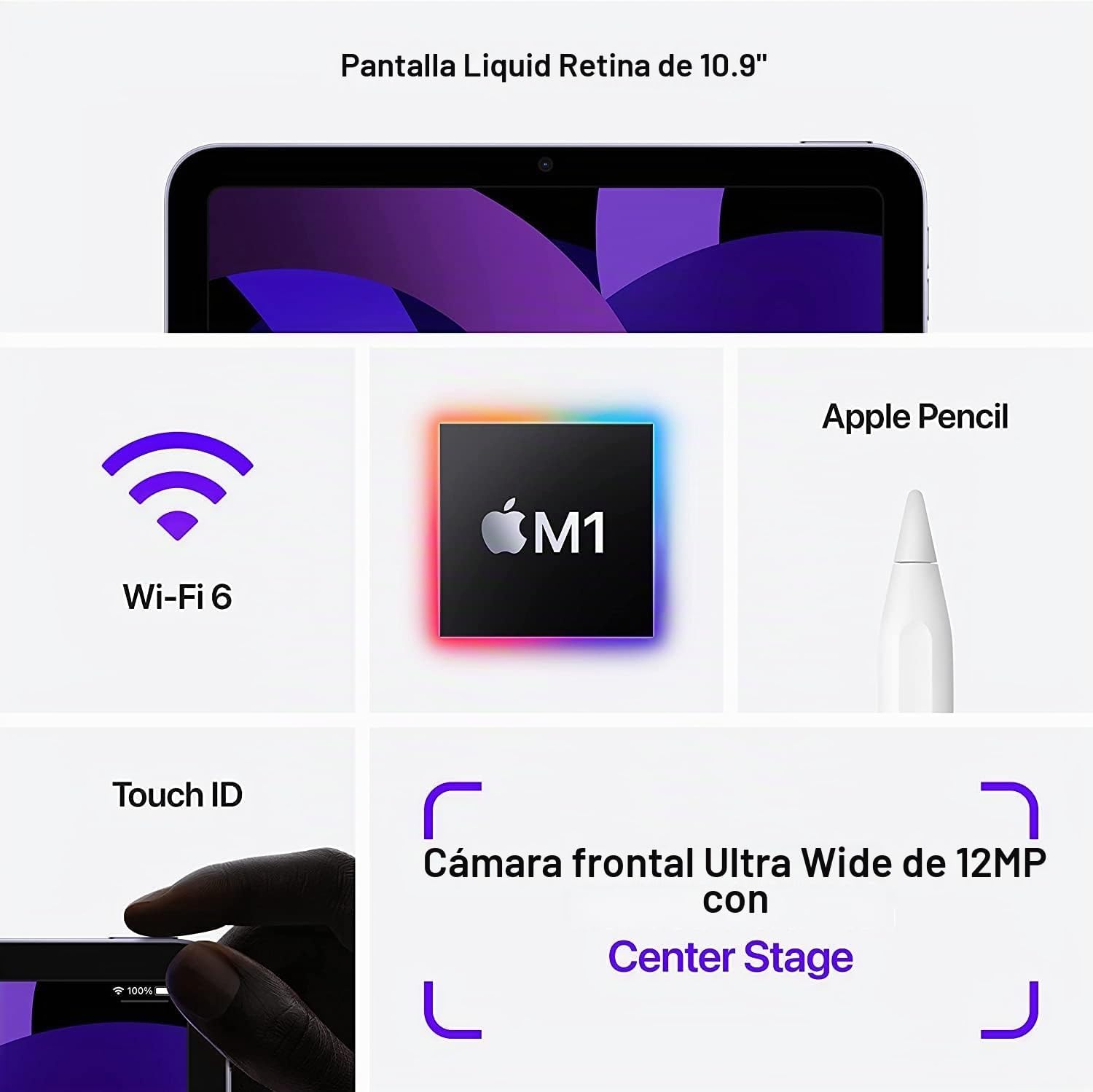 IPAD AIR 10.9 PULGADAS WI-FI + CELLULAR 64GB PÚRPURA 5ª GENERACIÓN REACONDICIONADO - 4