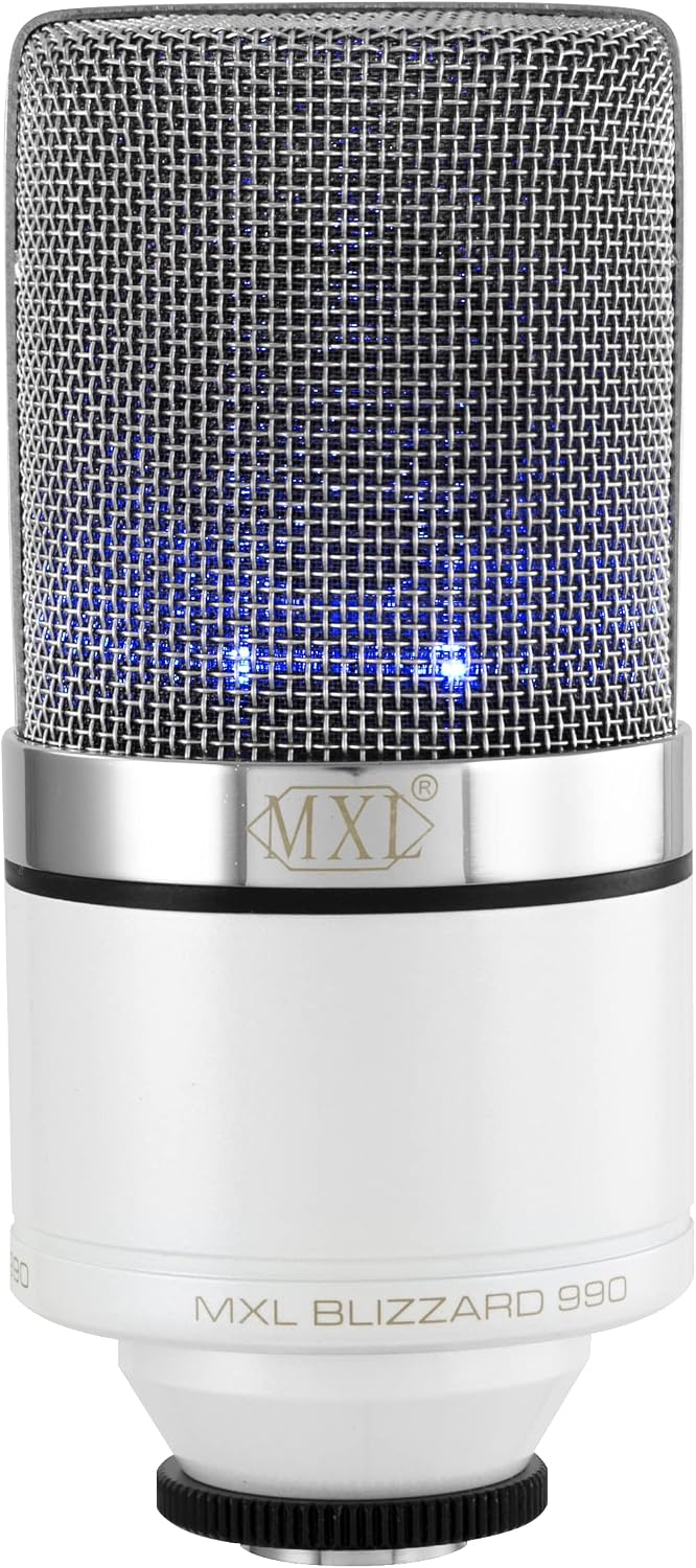 MICRÓFONO CONDENSADOR MXL 990 BLIZZARD DE DIAFRAGMA GRANDE CON LED AZUL - 1