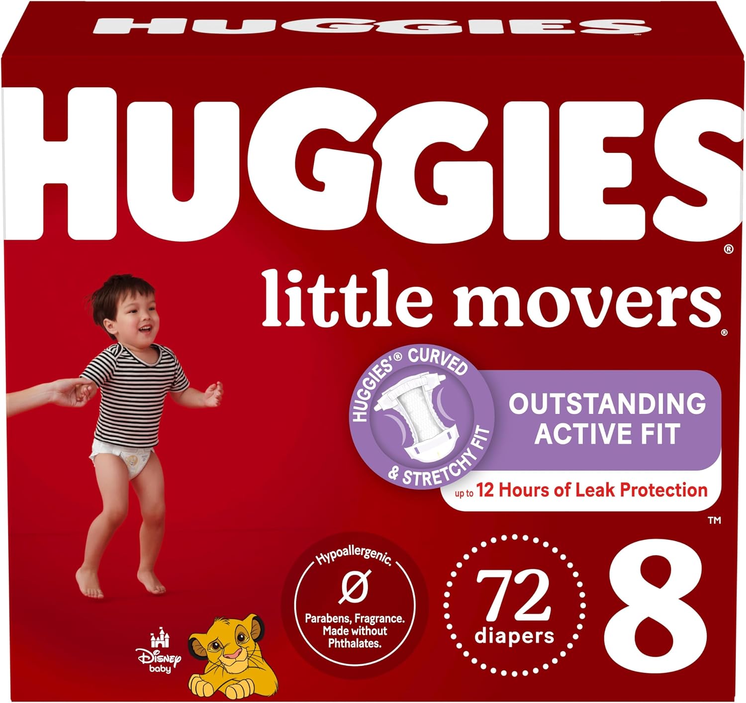 PAÑALES HUGGIES LITTLE MOVERS TALLA 8 (46+ LBS) - 72 UNIDADES - 1