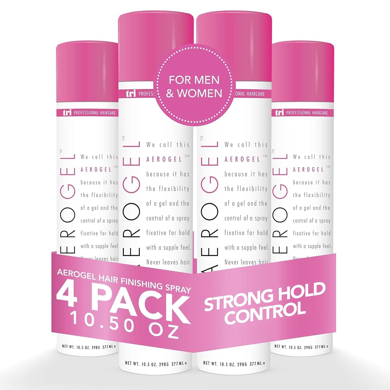 SPRAY FIJADOR TRI DESIGN AEROGEL STRONG HOLD VOLUMIZING 10.5 OZ PACK X4 - 1