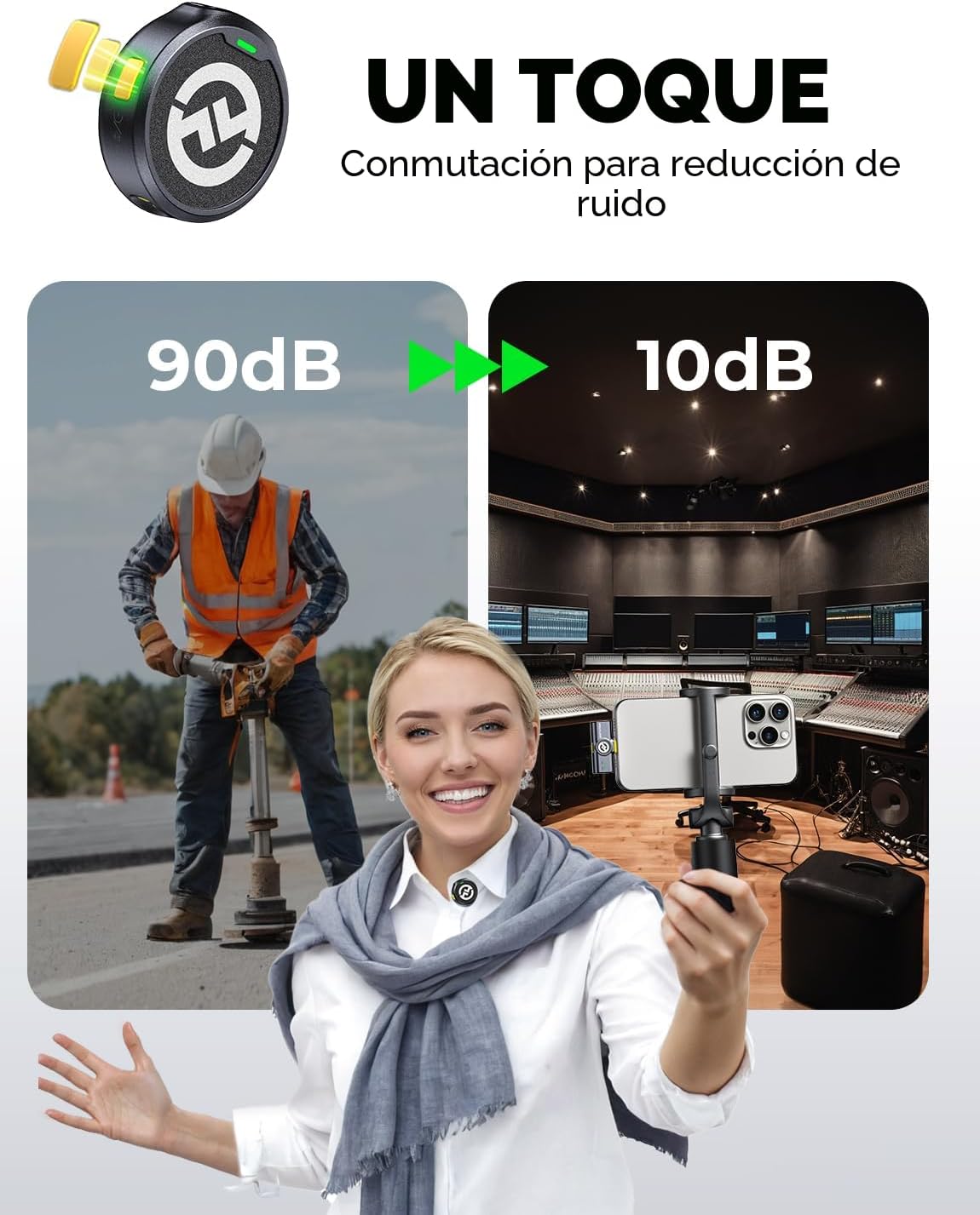 MICRÓFONO INALÁMBRICO HOLLYLAND LARK M2 PARA IPHONE/CÁMARA/ANDROID/PC CON ESTUCHE DE CARGA - 5