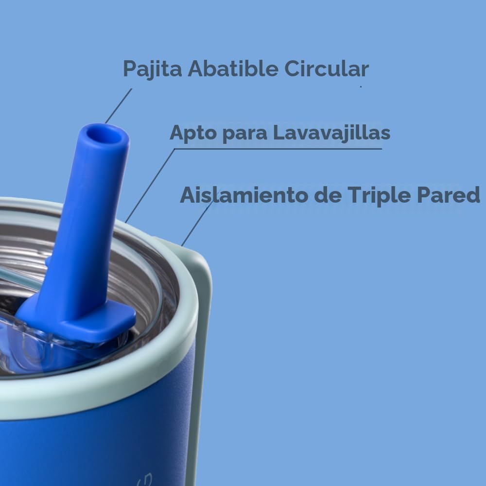 VASO TUMBLER HYDROJUG TRAVELER 40OZ CON AISLAMIENTO, ASA Y POPOTE RIPTIDE - 3