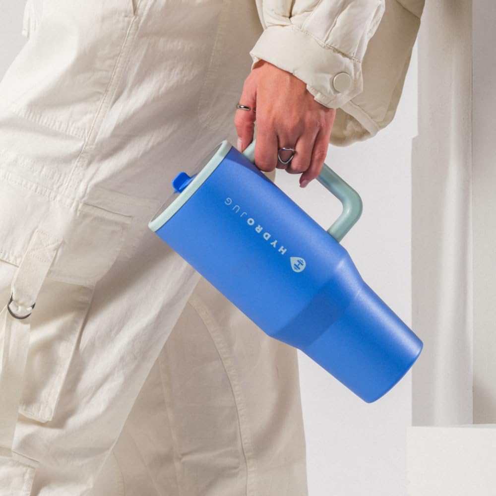 VASO TUMBLER HYDROJUG TRAVELER 40OZ CON AISLAMIENTO, ASA Y POPOTE RIPTIDE - 5
