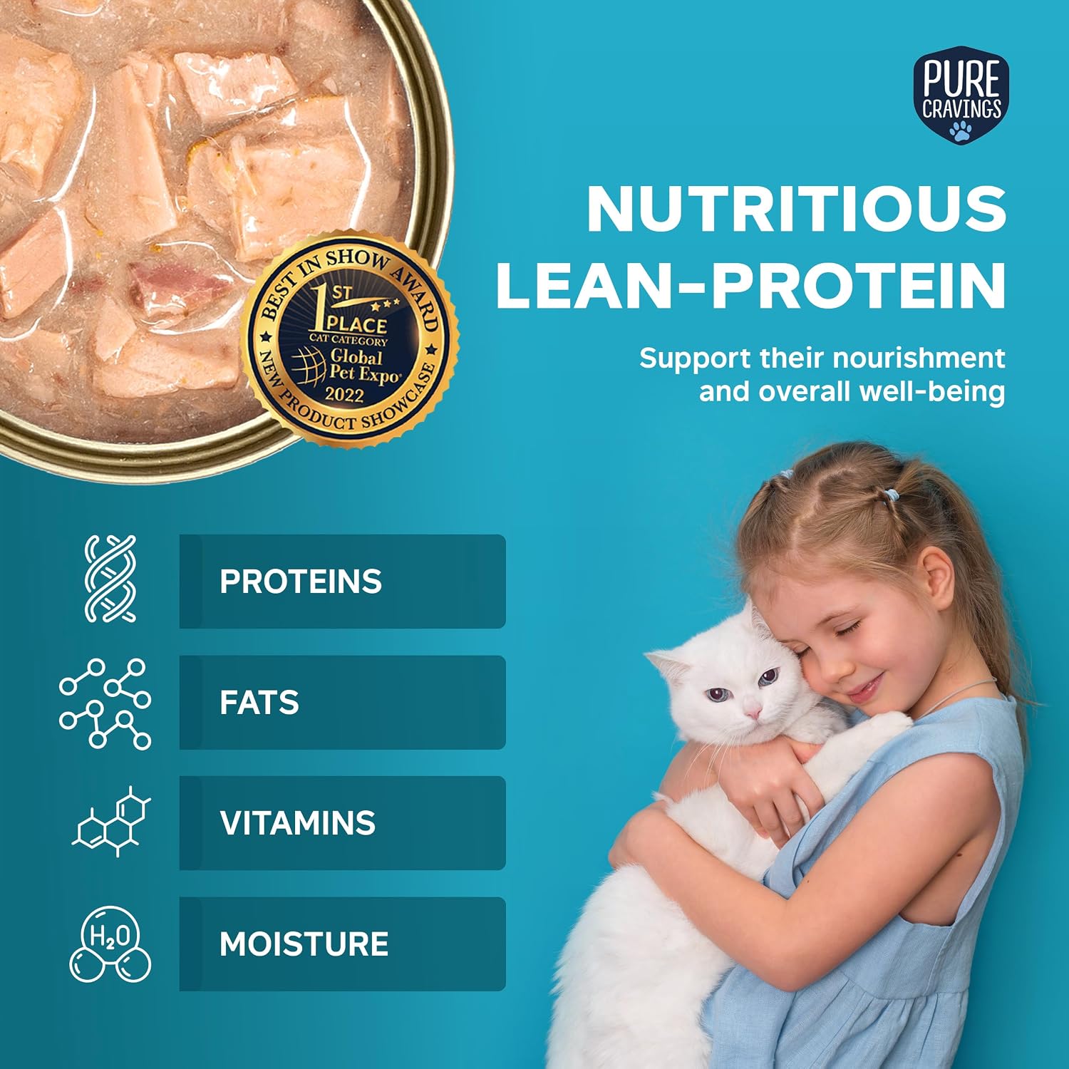 ALIMENTO HÚMEDO PURE CRAVINGS PARA GATOS FILETES DE CABALLA EN SALSA, PACK DE 12 LATAS - 3