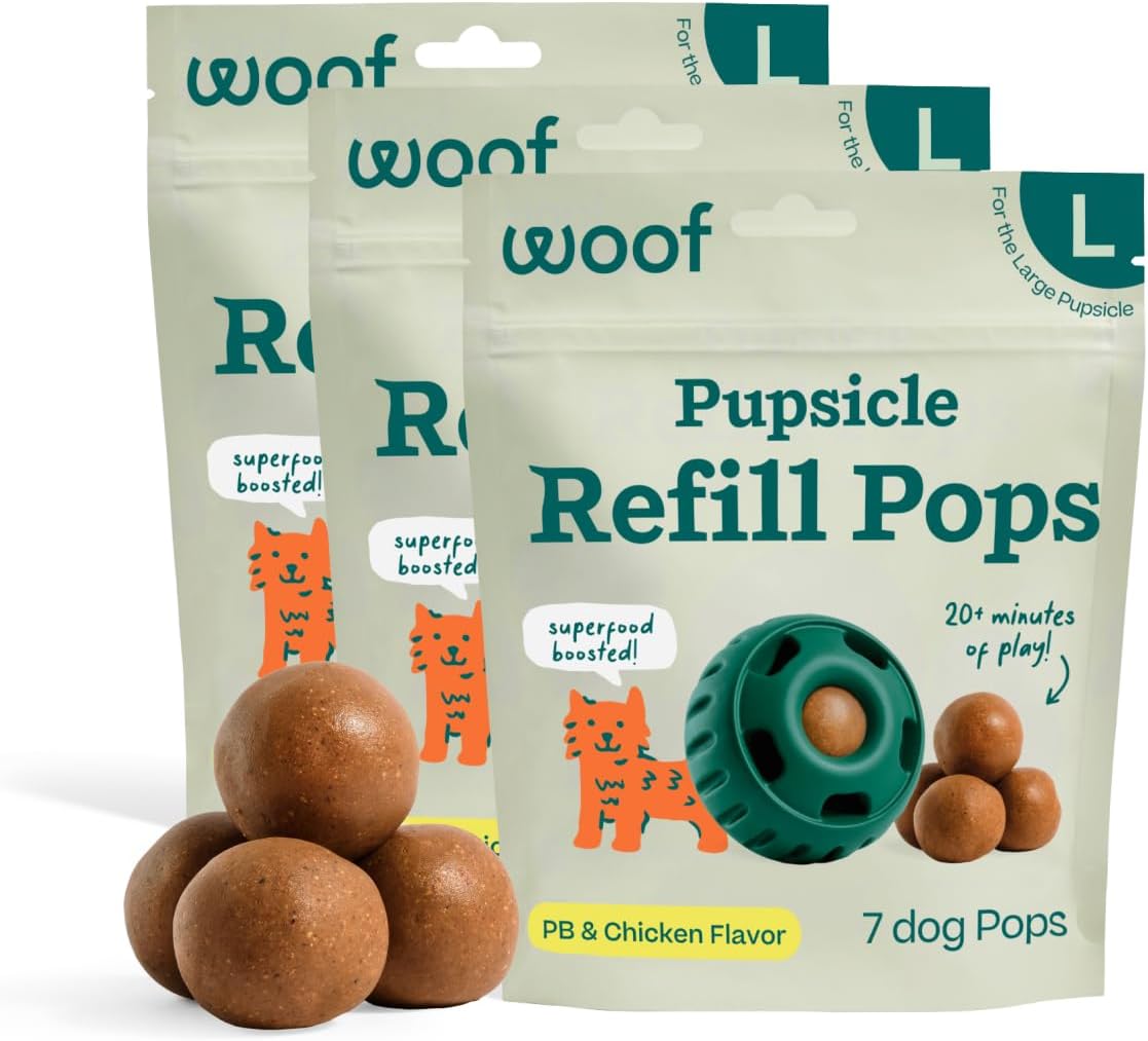 WOOF PUPSICLE CHICKEN REFILL POPS PREMIOS PARA PERROS TALLA GRANDE 7 UNIDADES 3 PACK - 1