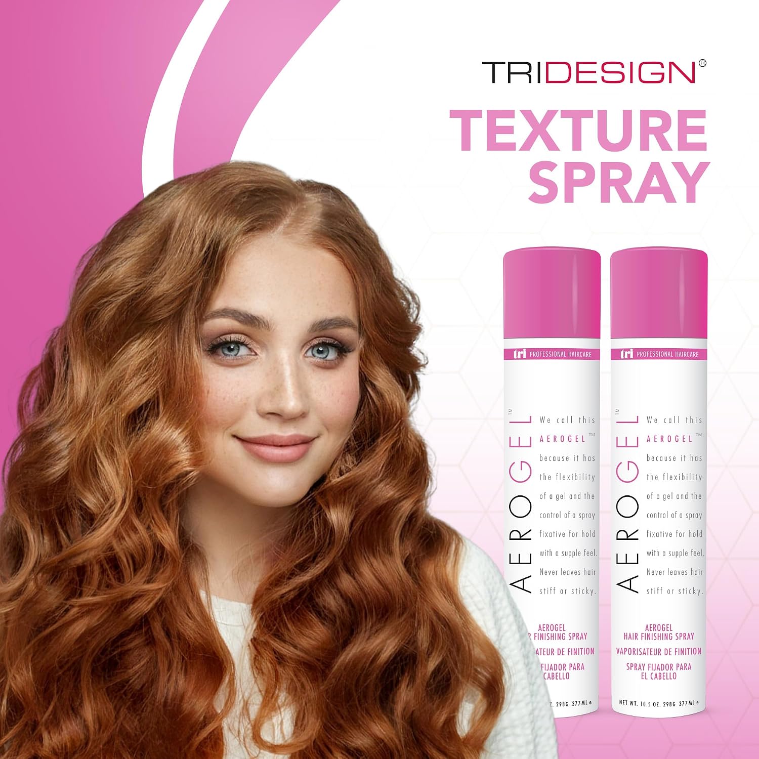SPRAY FIJADOR TRI DESIGN AEROGEL STRONG HOLD VOLUMIZING 10.5 OZ PACK X2 - 4