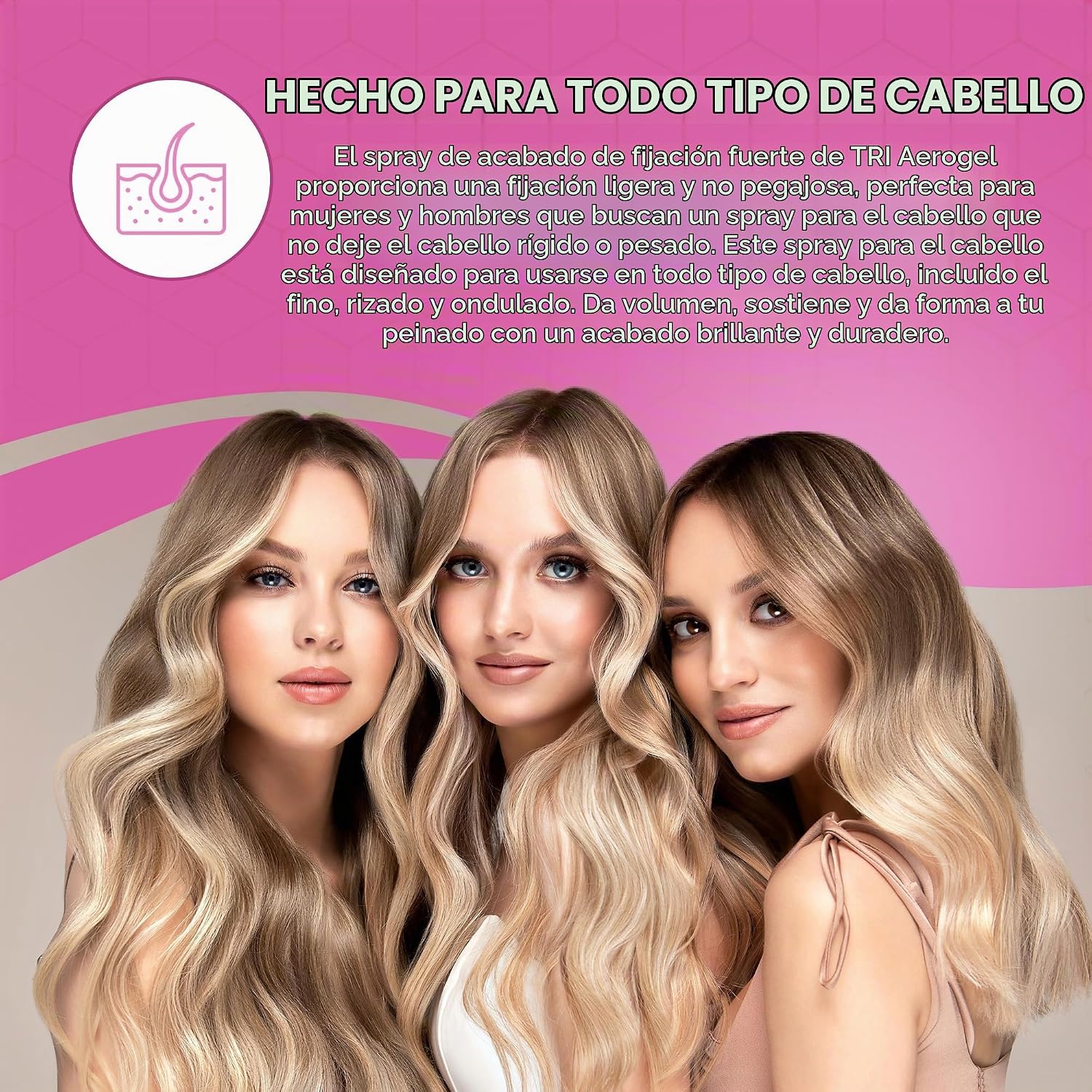 SPRAY FIJADOR TRI DESIGN AEROGEL STRONG HOLD VOLUMIZING 10.5 OZ PACK X2 - 5