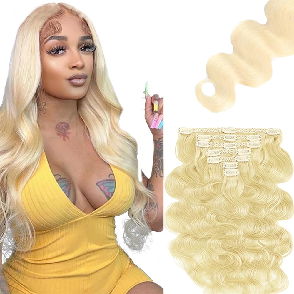 EXTENSIONES DE CABELLO CLIP-IN LAKAISA #613 RUBIO 28 PULGADAS 120G 7 PIEZAS - 1