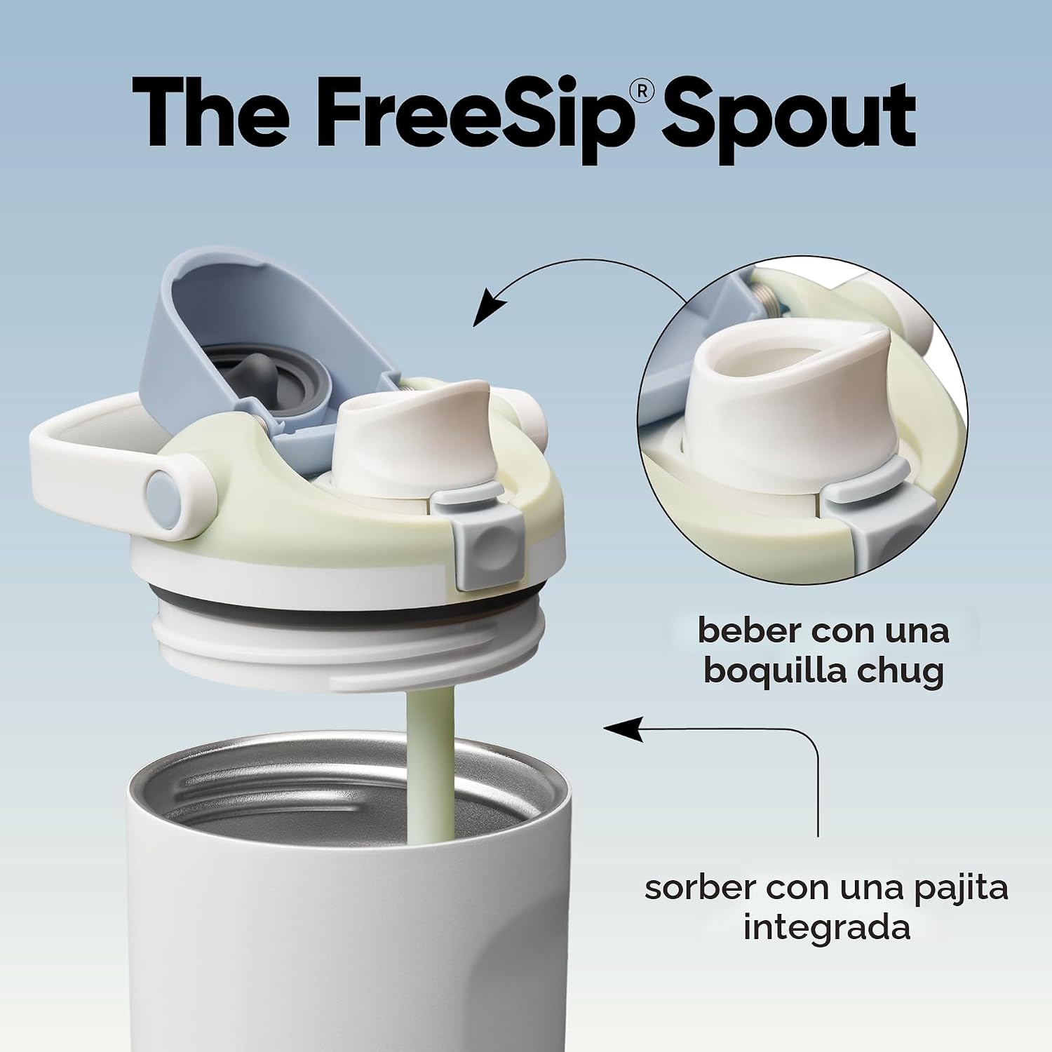 BOTELLA DE AGUA OWALA FREESIP SWAY ACERO INOXIDABLE 40 OZ ICED BREEZE - 2