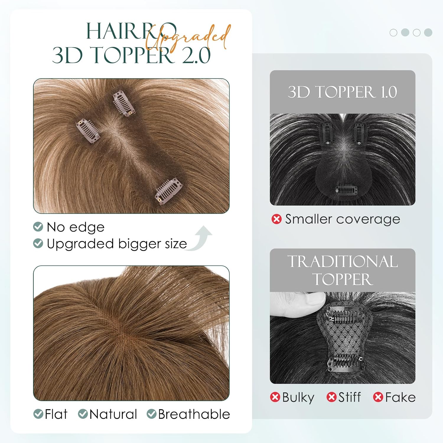FLEQUILLO CLIP-IN HAIRRO CABELLO HUMANO MARRÓN MEDIO 10 PULGADAS 17G - 3