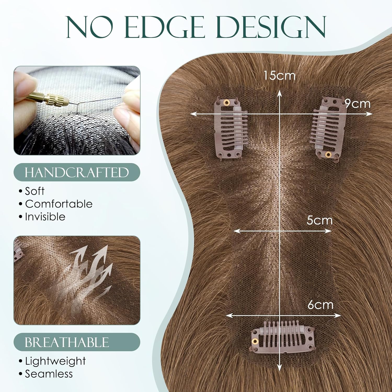 FLEQUILLO CLIP-IN HAIRRO CABELLO HUMANO MARRÓN MEDIO 10 PULGADAS 17G - 4