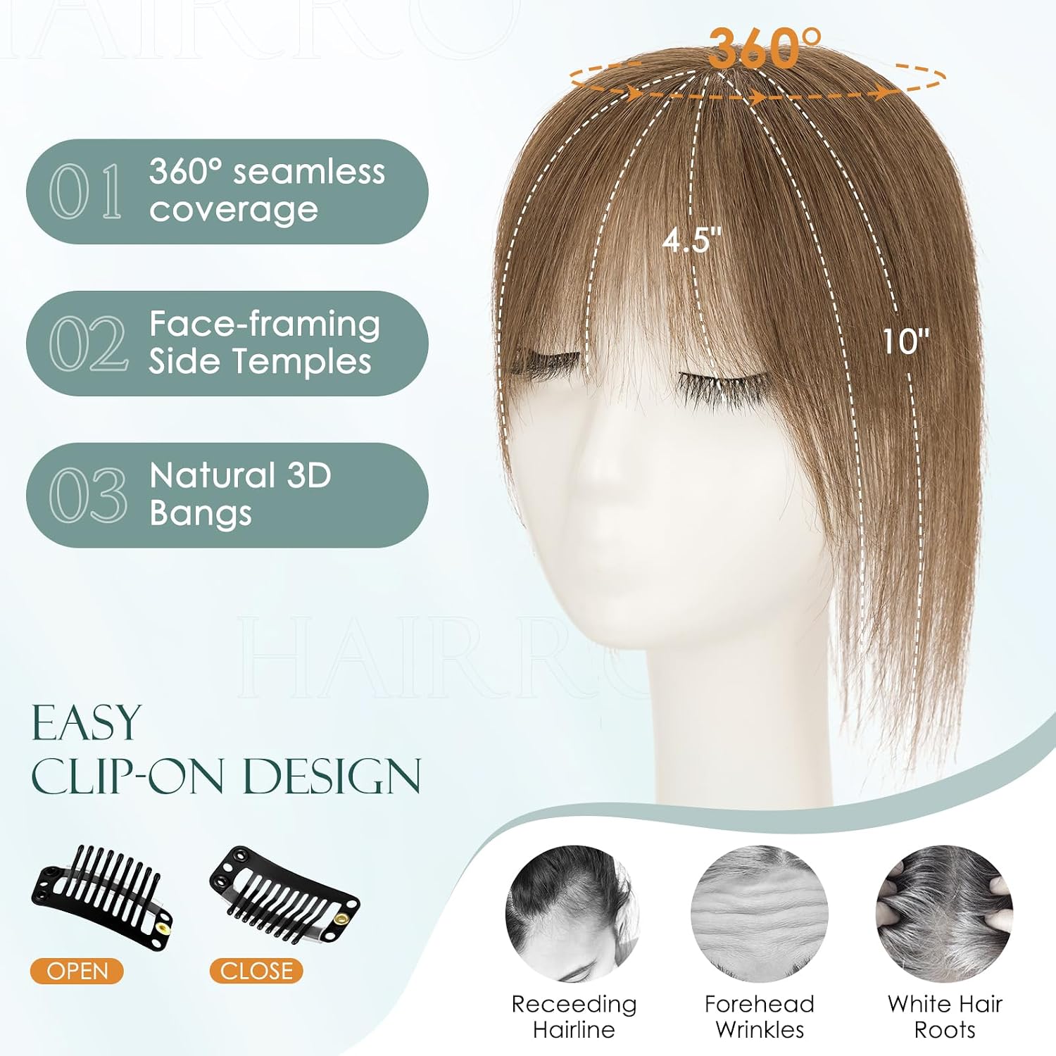 FLEQUILLO CLIP-IN HAIRRO CABELLO HUMANO MARRÓN MEDIO 10 PULGADAS 17G - 5