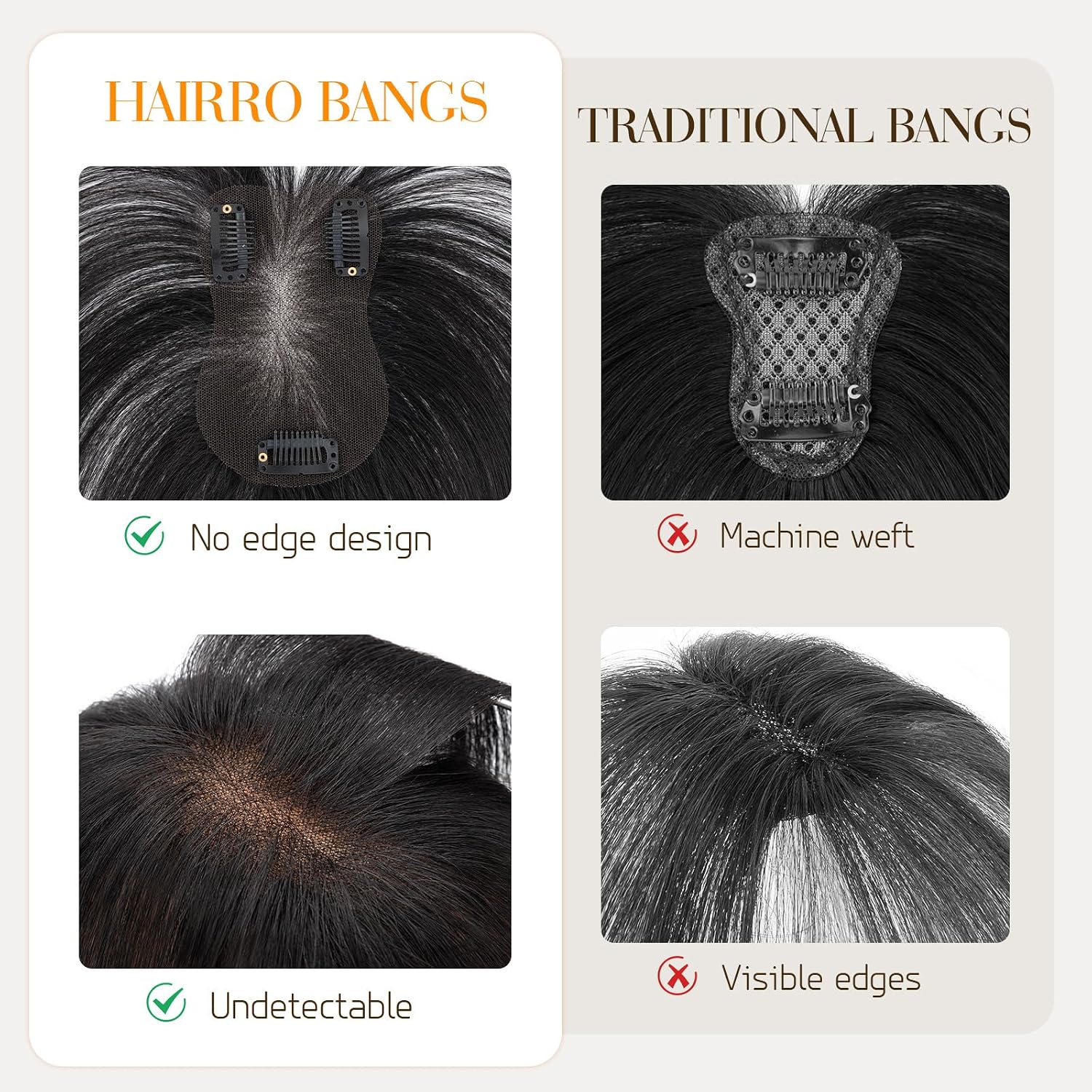 FLEQUILLO CLIP IN HAIRRO CABELLO HUMANO 14' NEGRO NATURAL #1B - 4