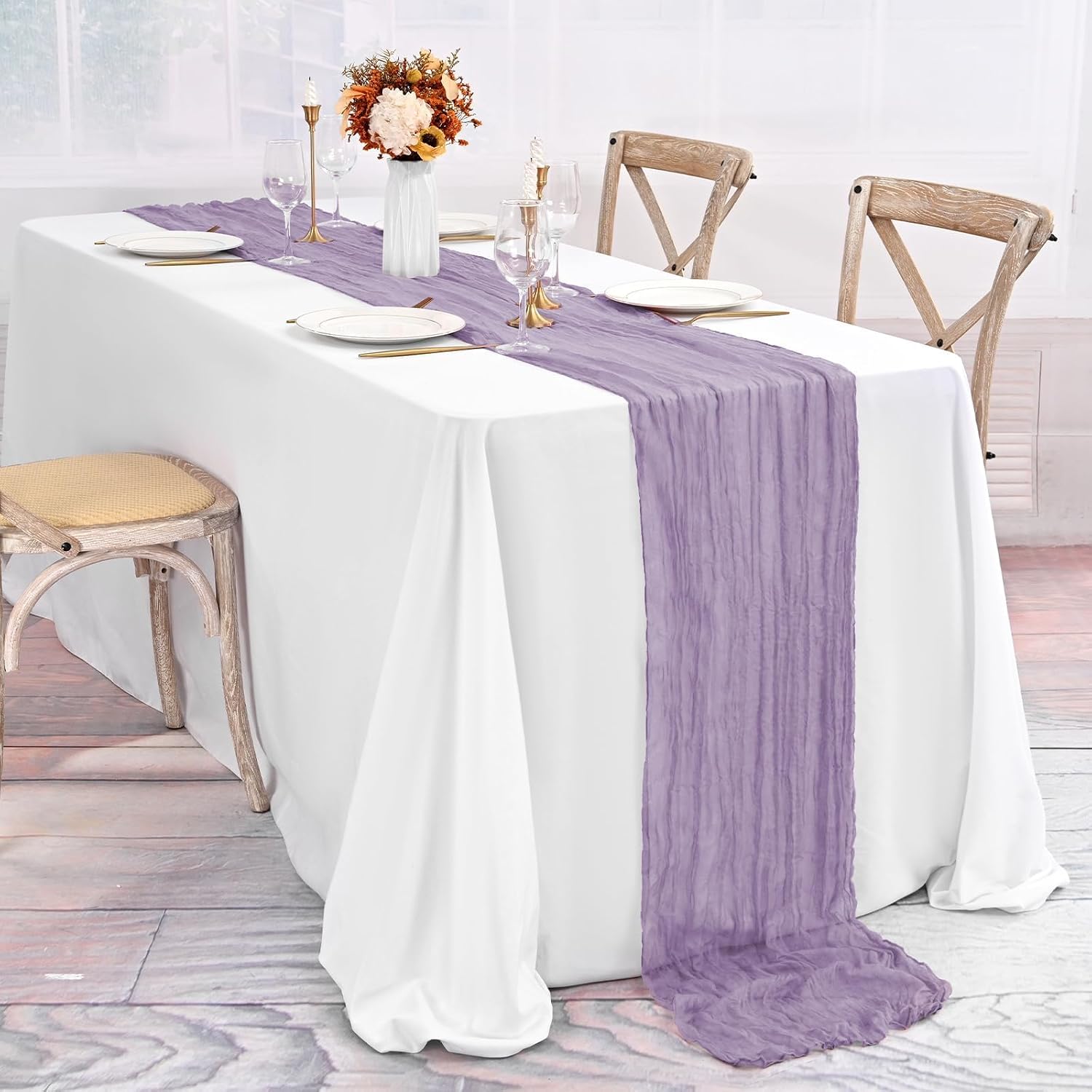 CAMINO DE MESA CHEESECLOTH LAVANDA 20 PIEZAS 50 X 300 CM - 3