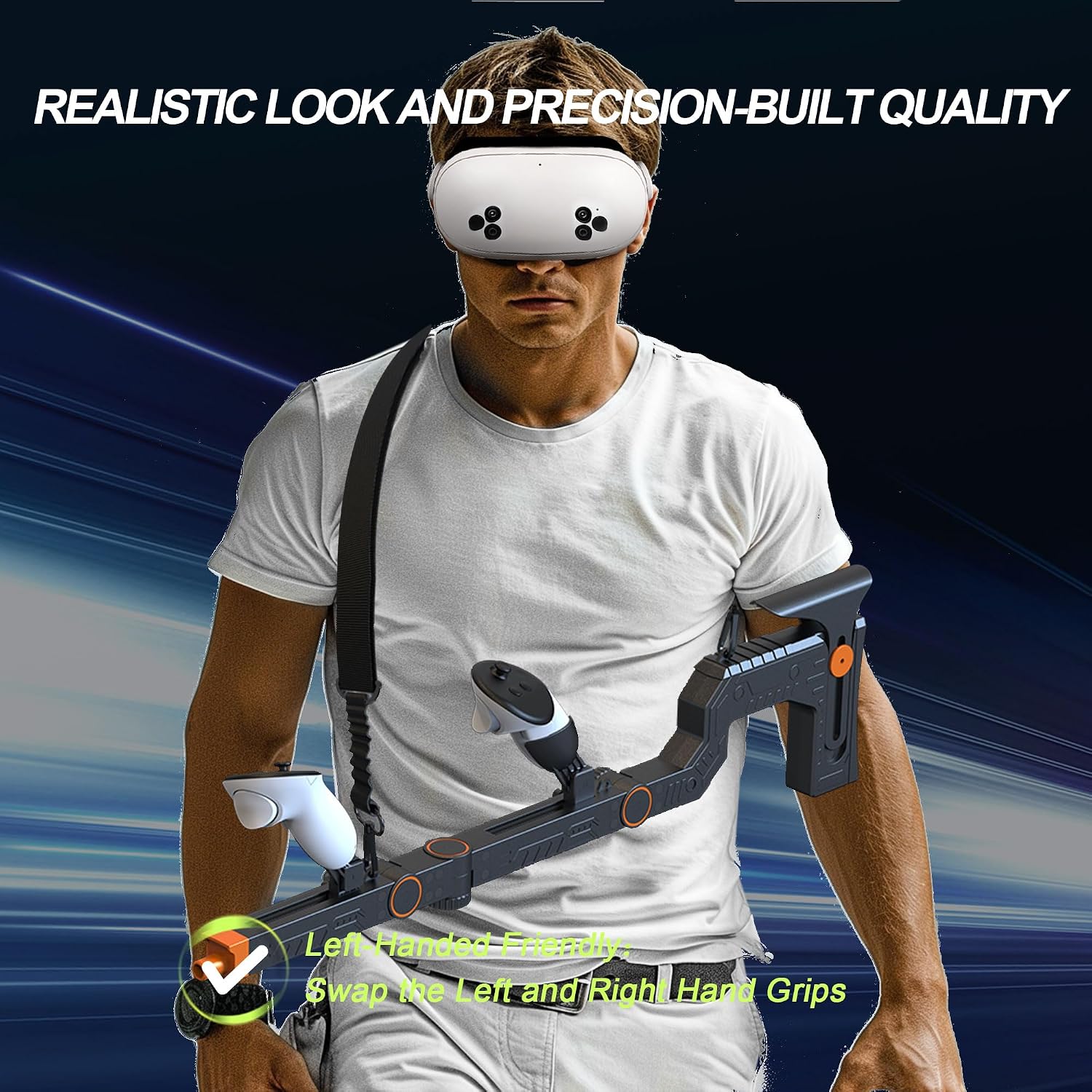 SOPORTE DE ARMA VR PARA META QUEST 3 Y QUEST 3S CON AJUSTE DE ÁNGULO DE PRECISIÓN - 4