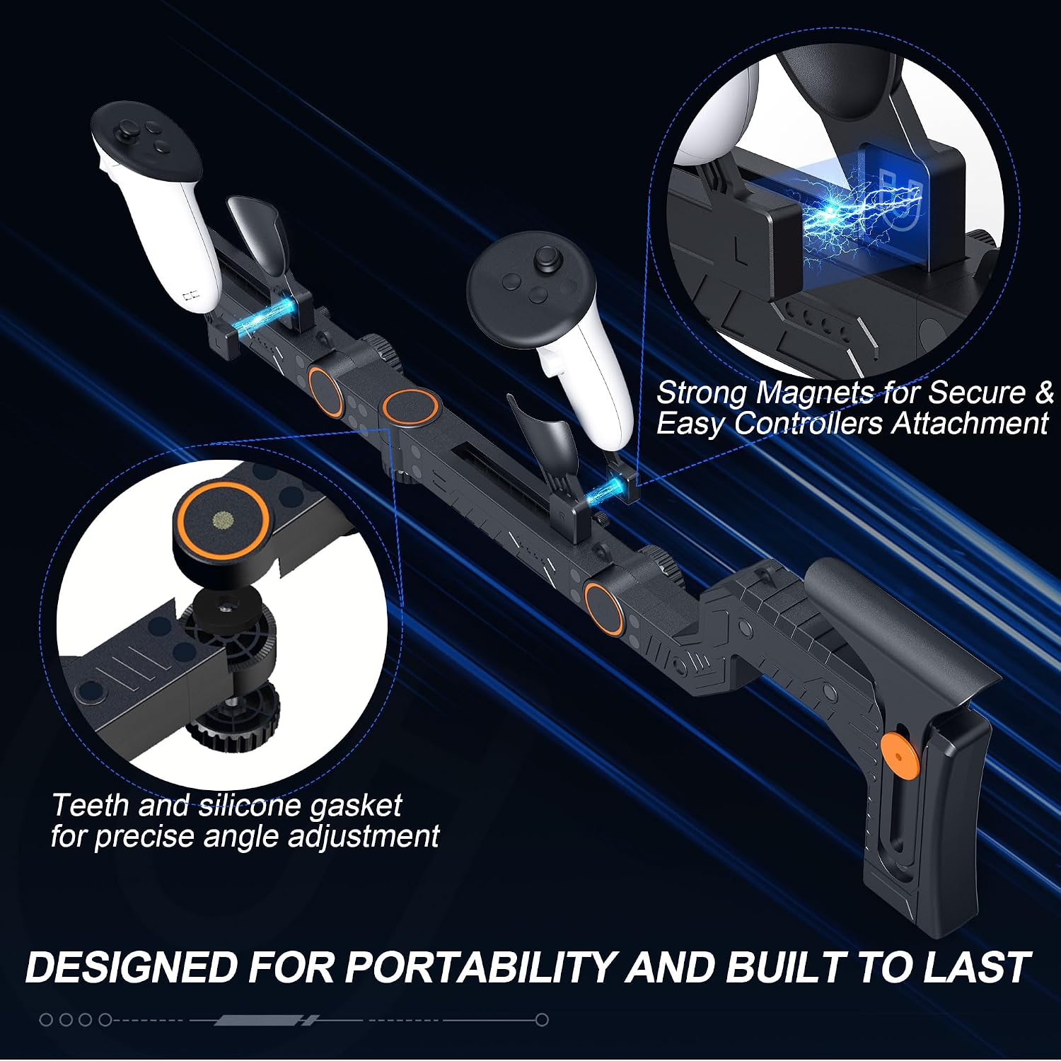 SOPORTE DE ARMA VR PARA META QUEST 3 Y QUEST 3S CON AJUSTE DE ÁNGULO DE PRECISIÓN - 5