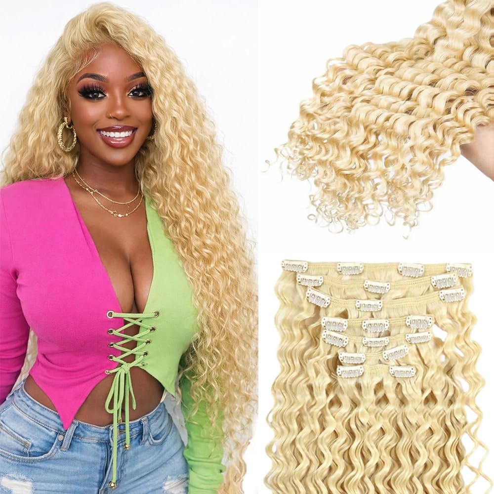 EXTENSIONES DE CABELLO CLIP-IN LAKAISA #613 RUBIO MIEL 18 PULGADAS 120G 7 PIEZAS - 1