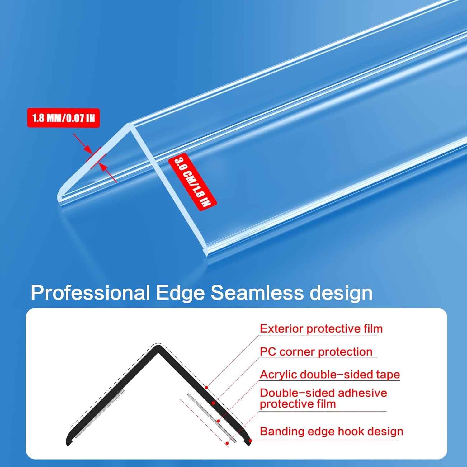 PROTECTORES DE ESQUINA MONOID TRANSPARENTES 31.5' PACK 12 PIEZAS - 2