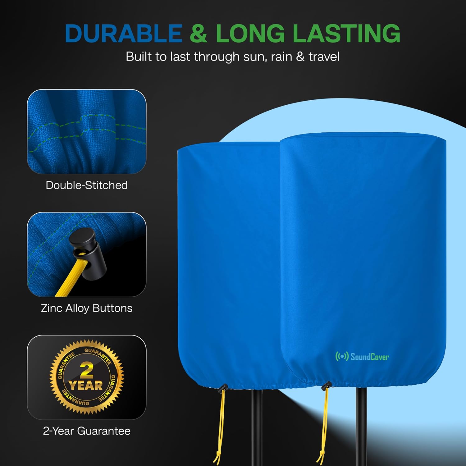 FUNDA PROTECTORA PARA PARLANTE PA/DJ DE 15 PULGADAS 600D SOUNDCOVER AZUL - 5