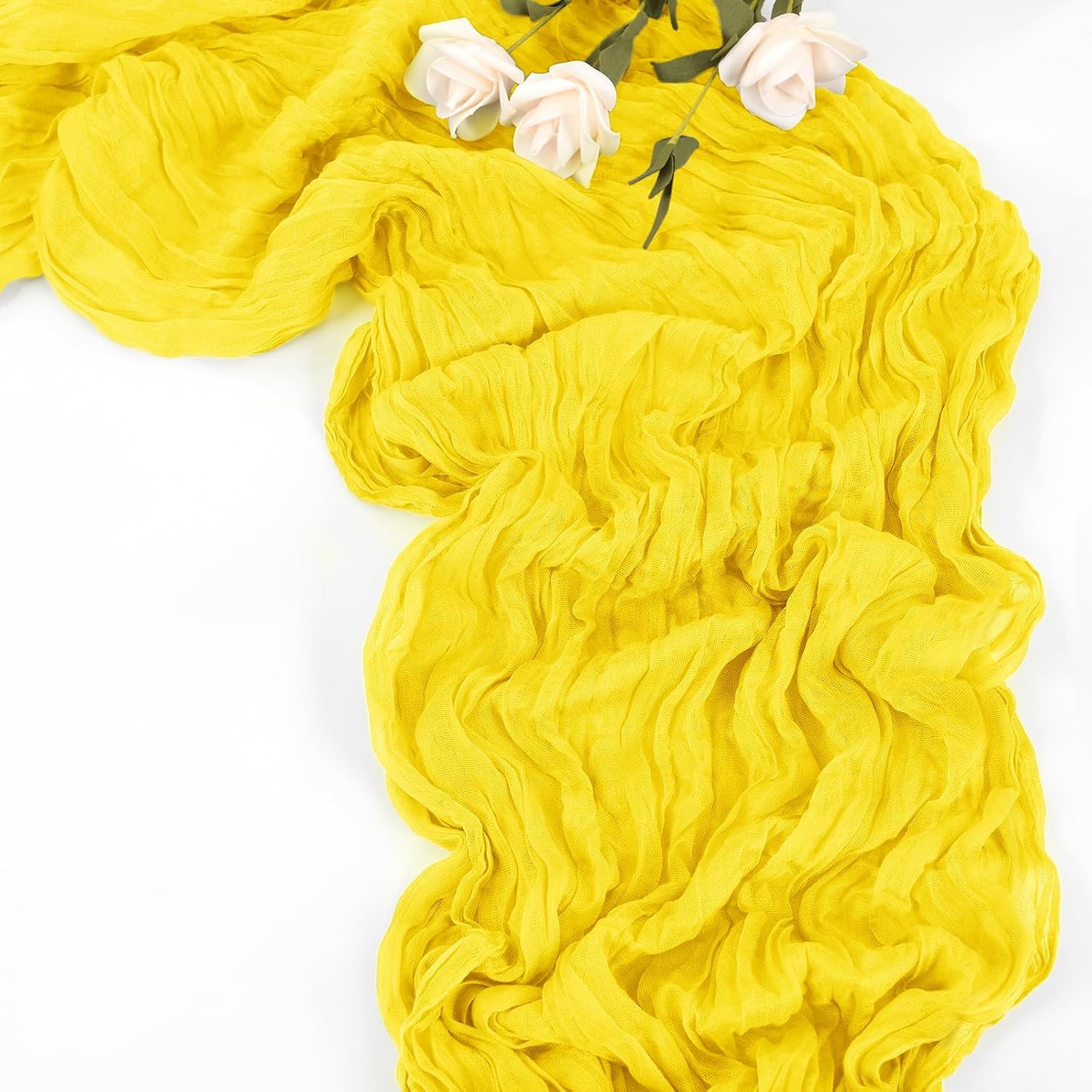 CAMINO DE MESA ABKLESACH AMARILLO GASA 10 PIEZAS 120 X 50 CM - 5