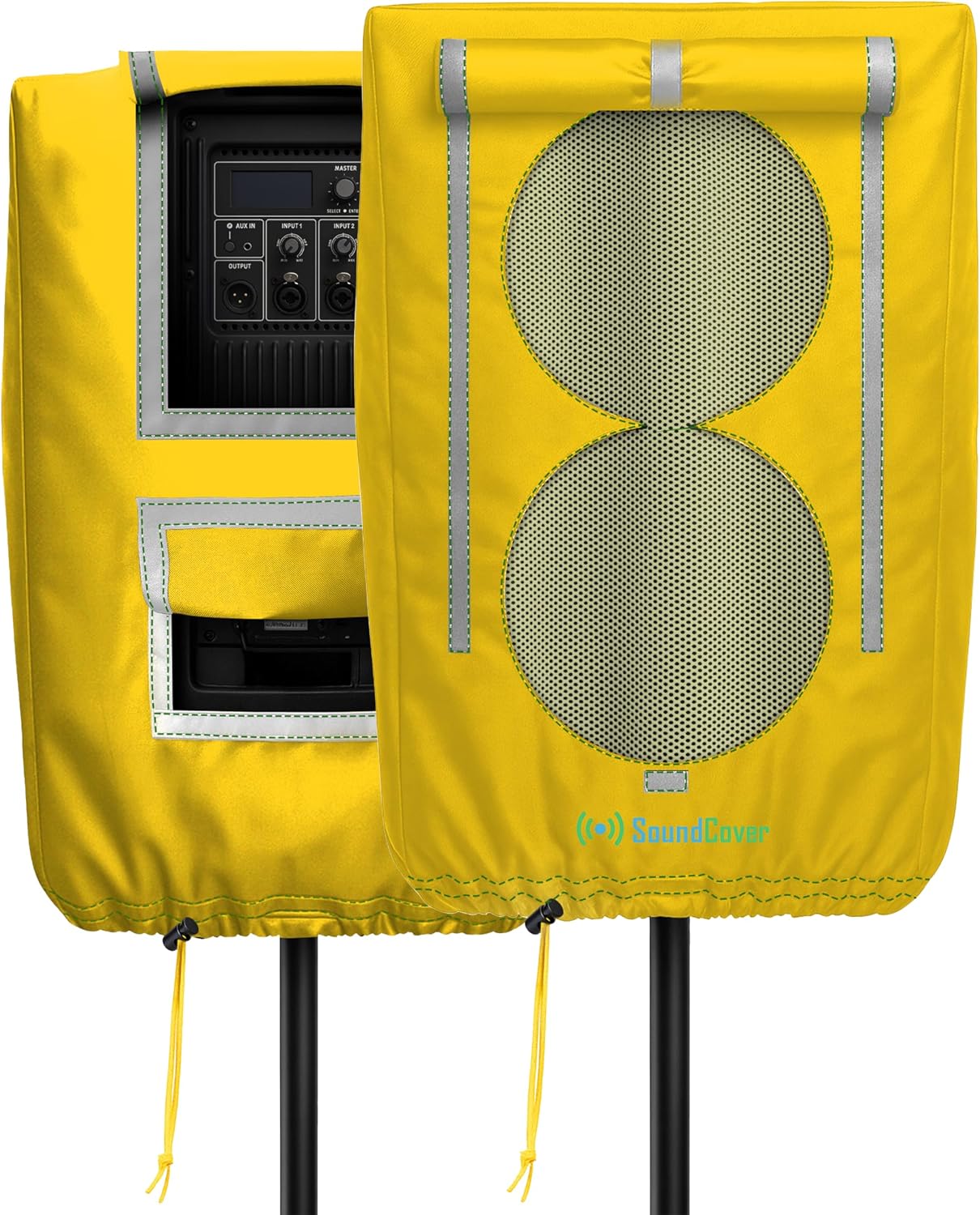 FUNDA PROTECTORA PARA PARLANTE PA/DJ DE 12 PULGADAS 600D SOUNDCOVER CON SOUNDFLAP AMARILLO - 1