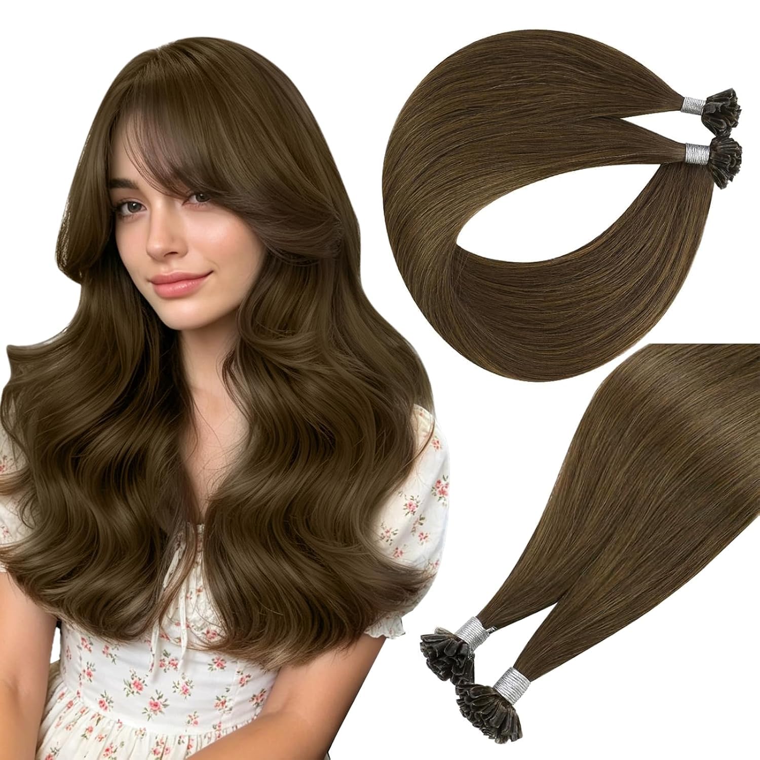 EXTENSIONES DE CABELLO U TIP EASYOUTH CABELLO HUMANO COLOR MARRÓN - 1