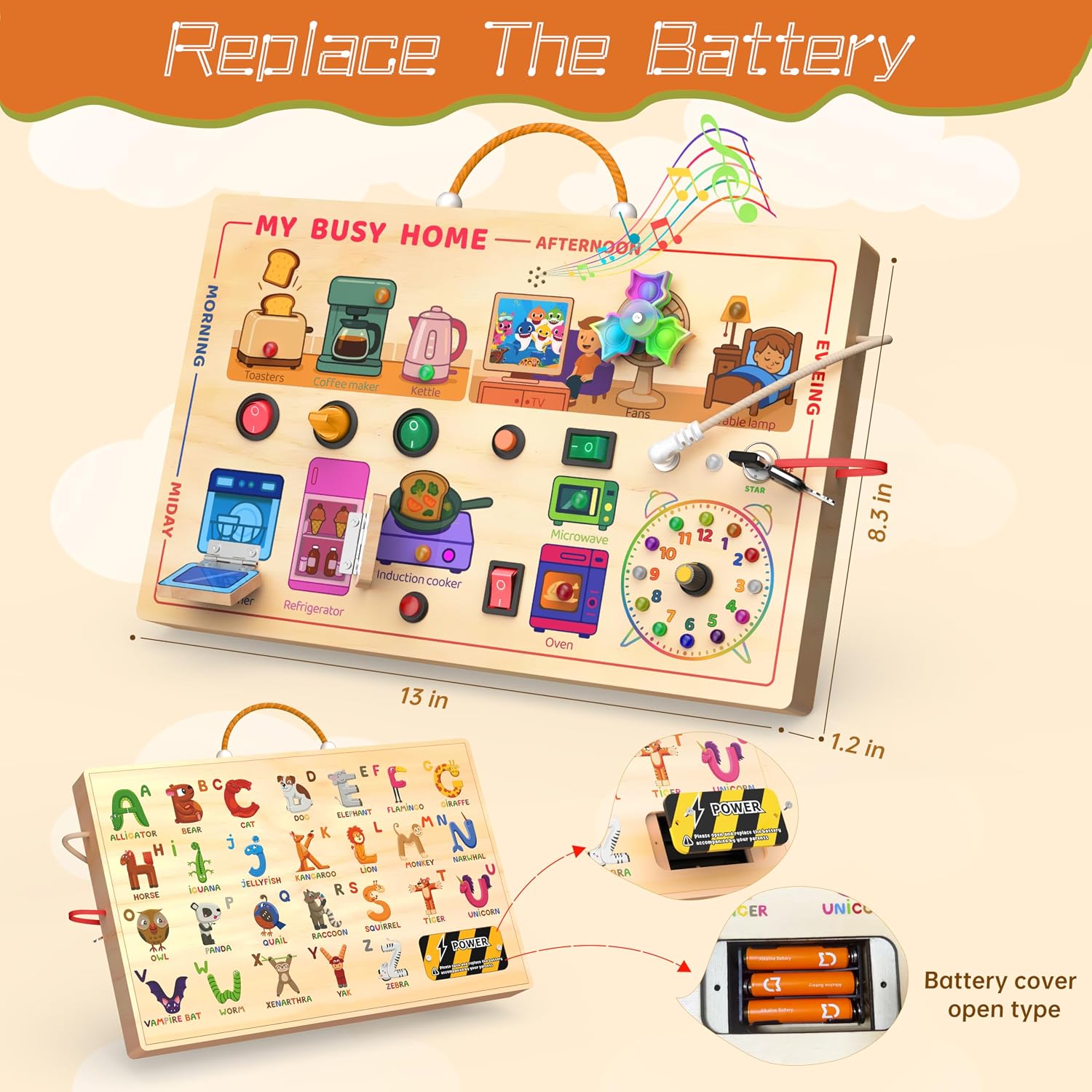 TABLERO DE ACTIVIDADES FLYCOOST MY BUSY HOME MONTESSORI PARA NIÑOS 1-3 AÑOS - 2
